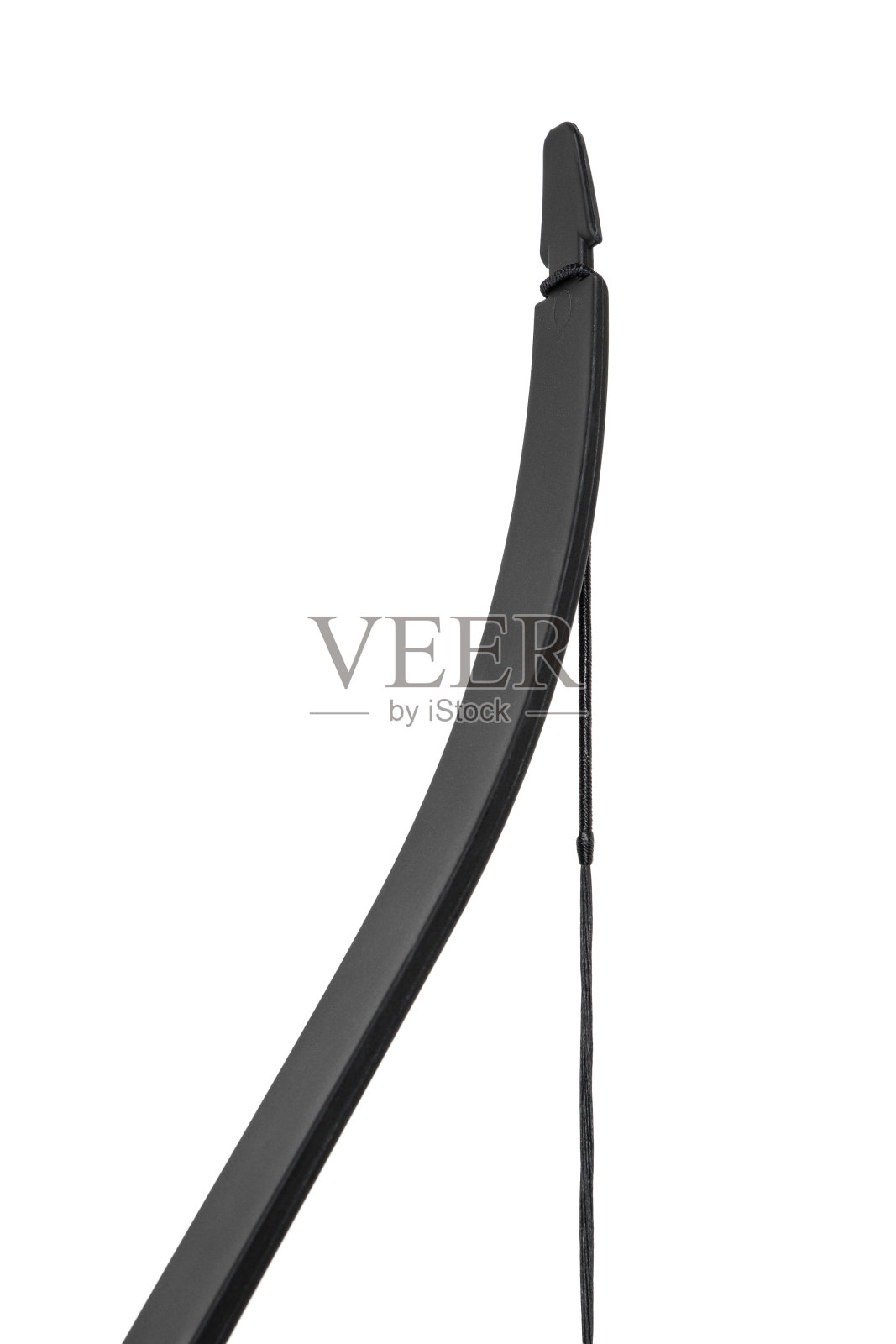 现代黑人运动弓孤立在一个白色的背景。照片摄影图片