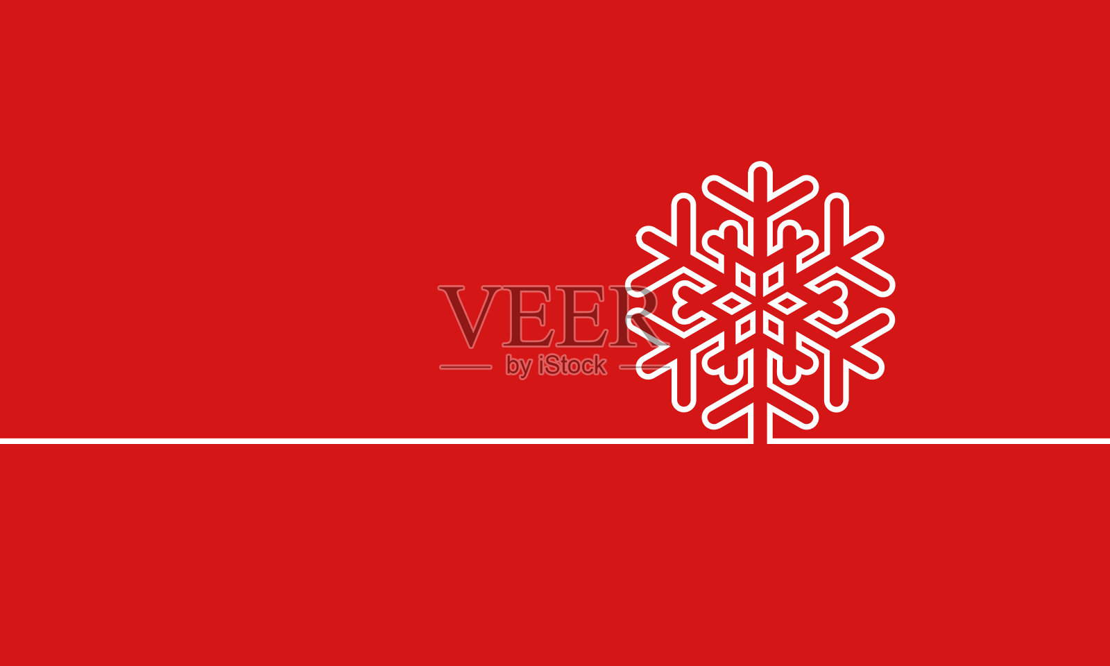 勾勒雪花，红色假日背景插画图片素材
