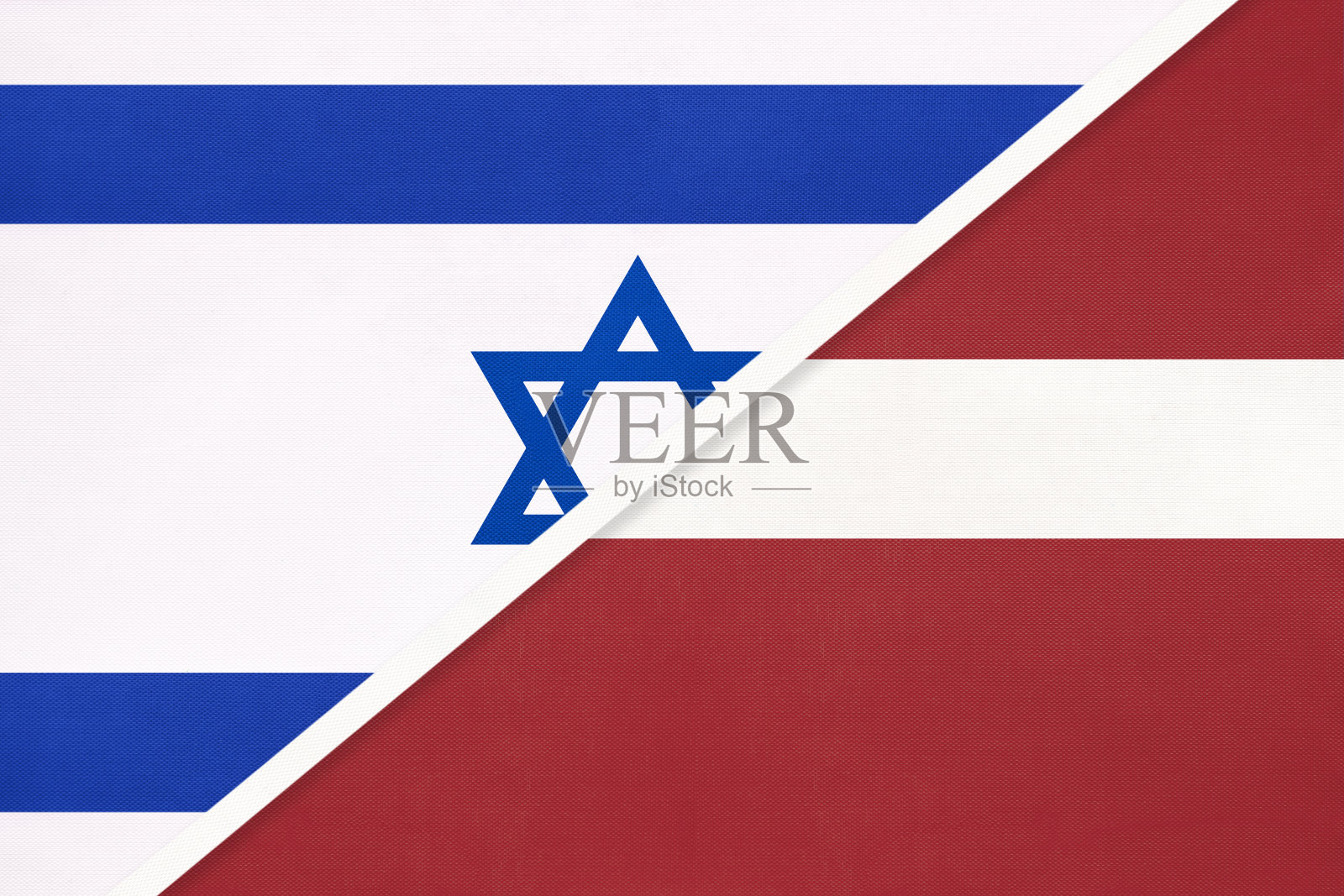 以色列和拉脱维亚纺织国旗标志插画图片素材