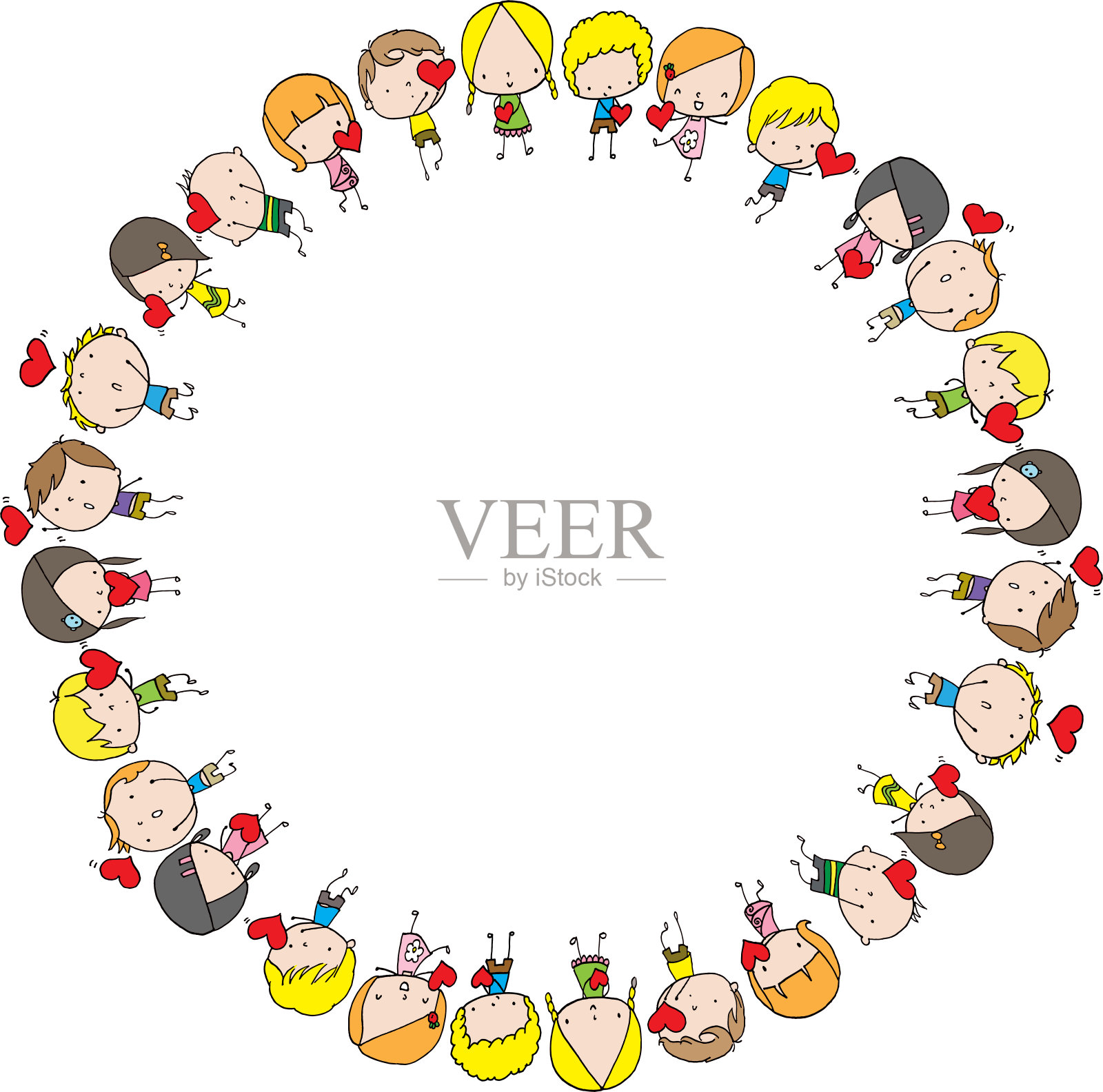 矢量卡通儿童圈边界设计元素图片