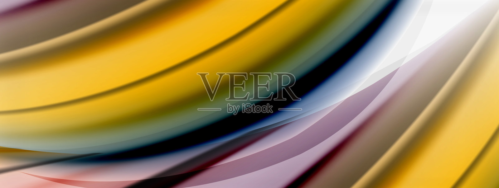 抽象的背景。流畅的线条，模糊的波浪，彩虹色风格的条纹。矢量插图封面，横幅，传单和海报和其他插画图片素材