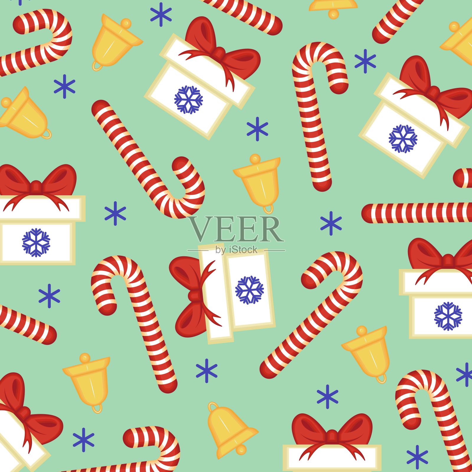 新年和圣诞节，2021年。插画图片素材