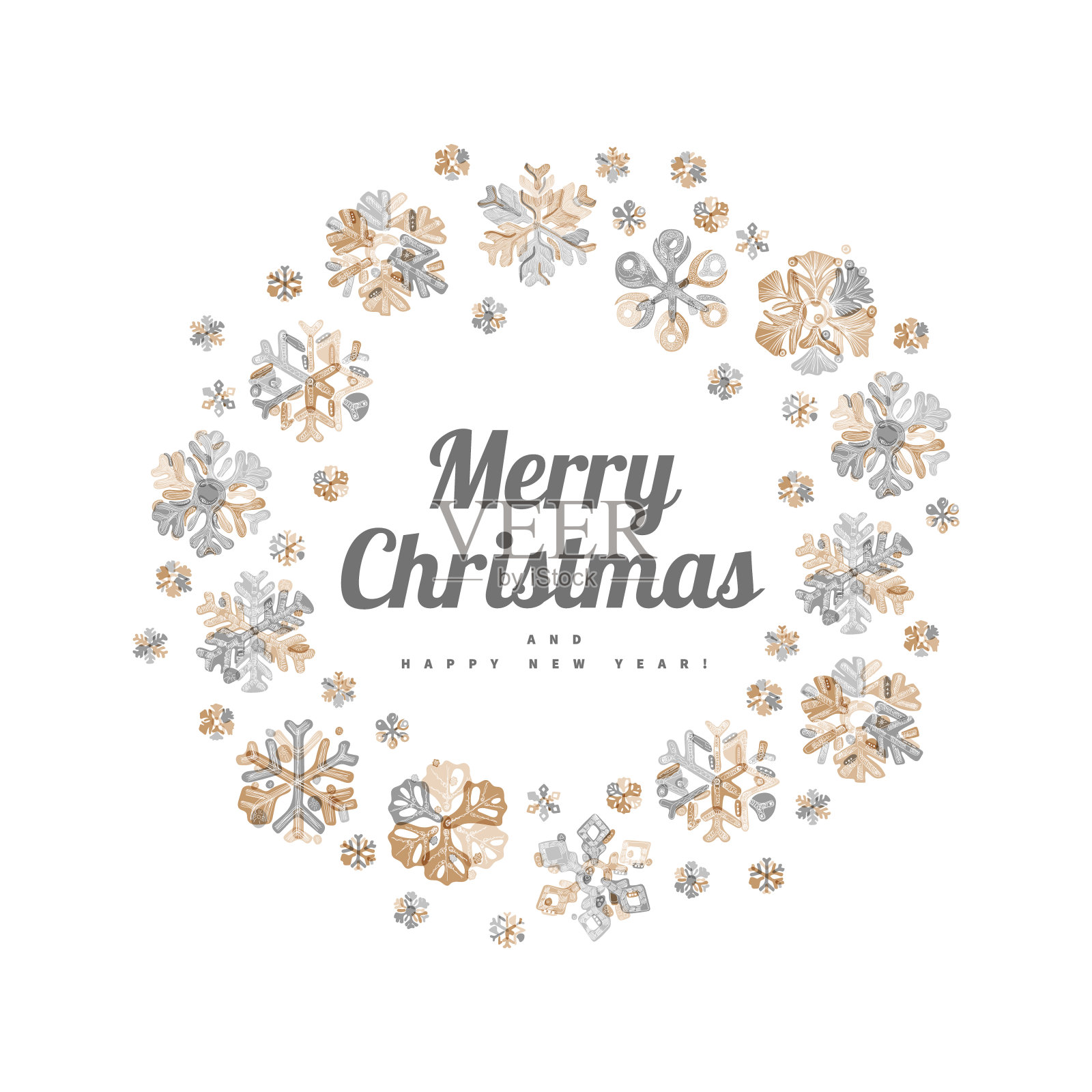 圣诞花环插画图片素材