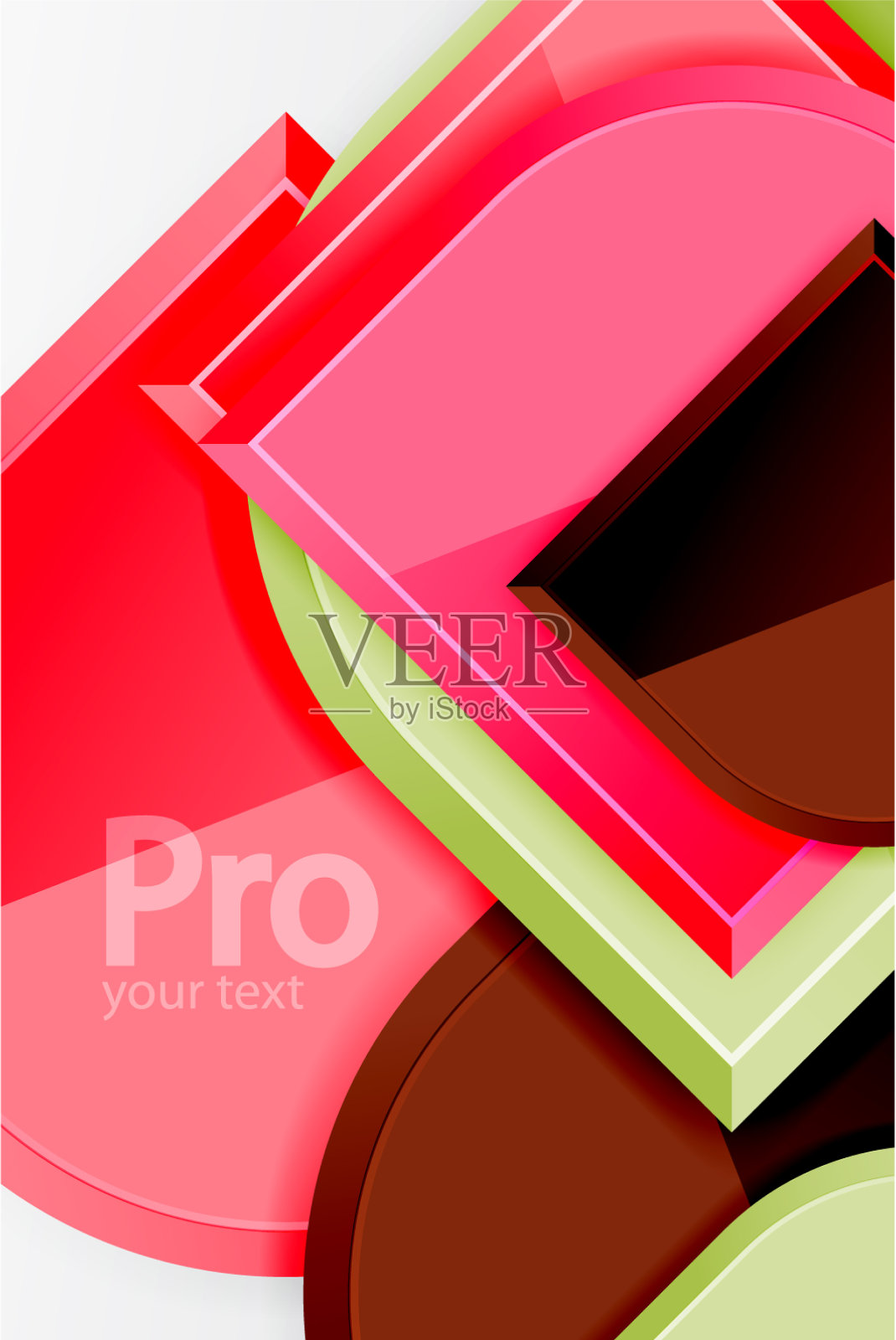 光滑的玻璃方块与圆形元素几何插画图片素材