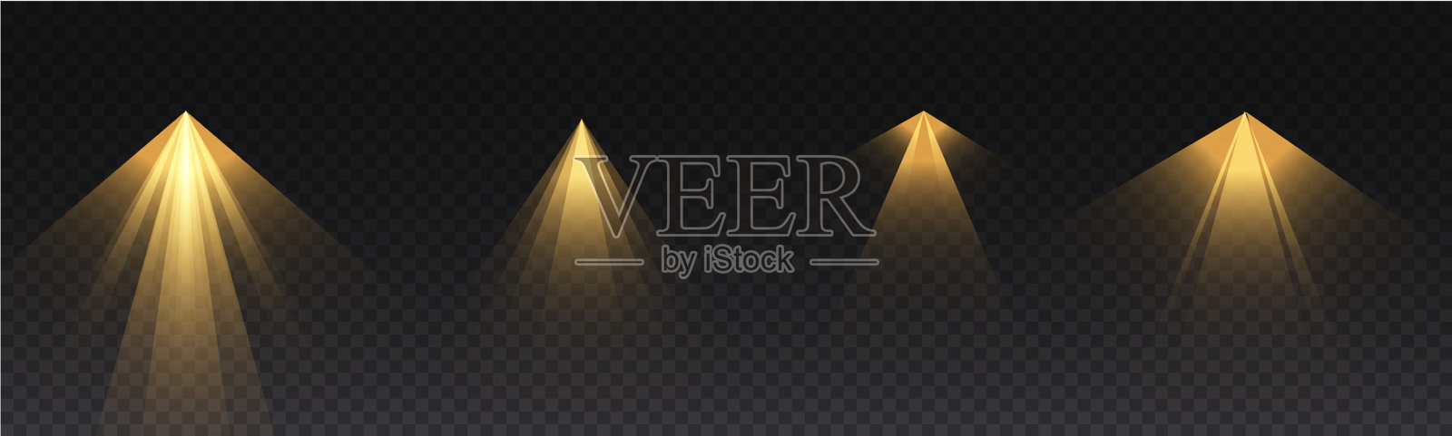 黄色聚光灯照耀插画图片素材