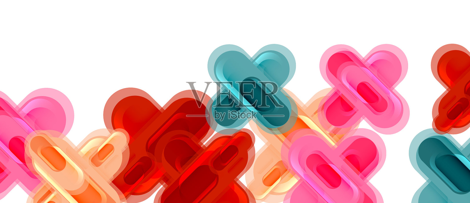 现代玻璃十字形抽象插画图片素材