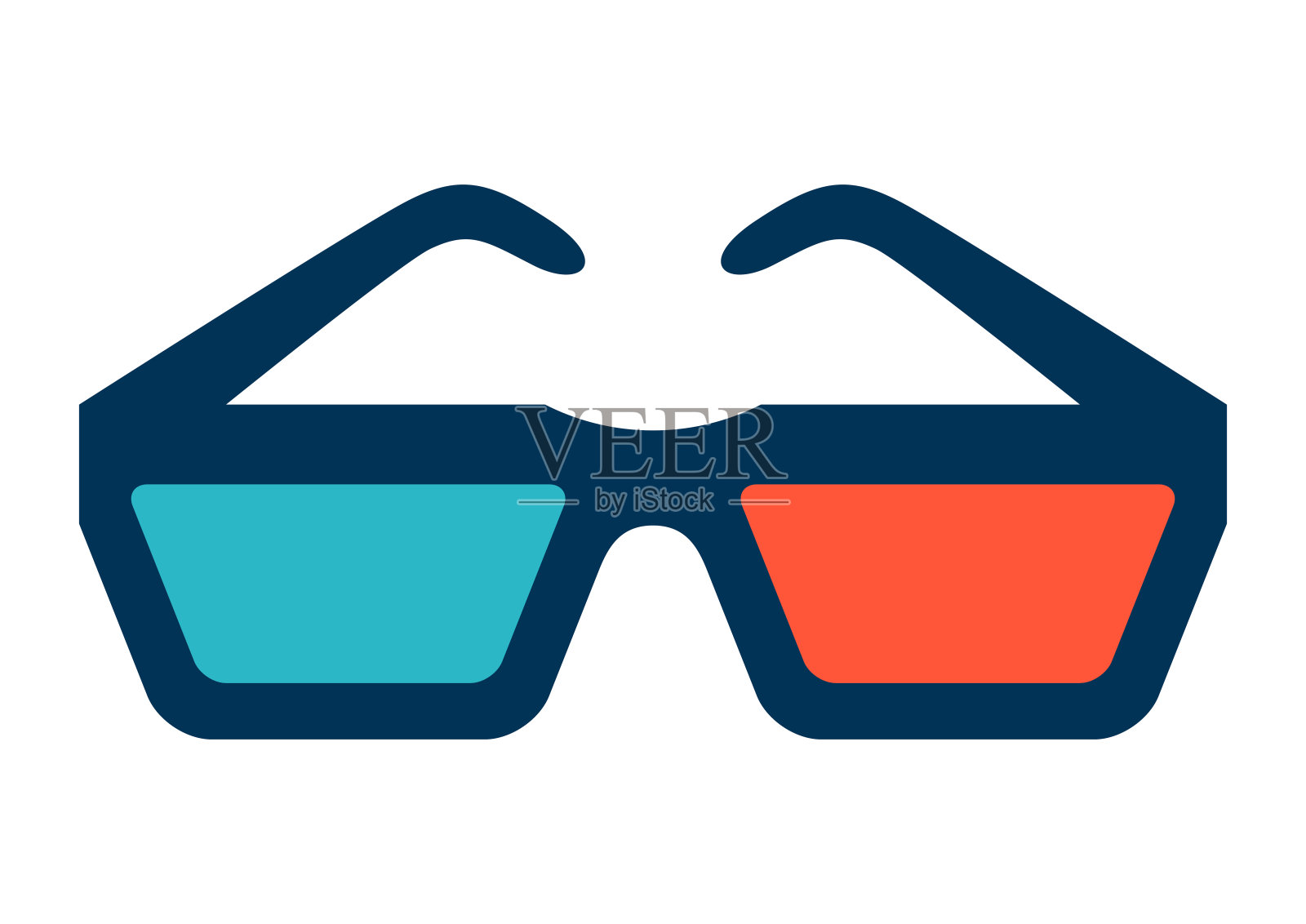 3d眼镜的电影插图。设计元素图片