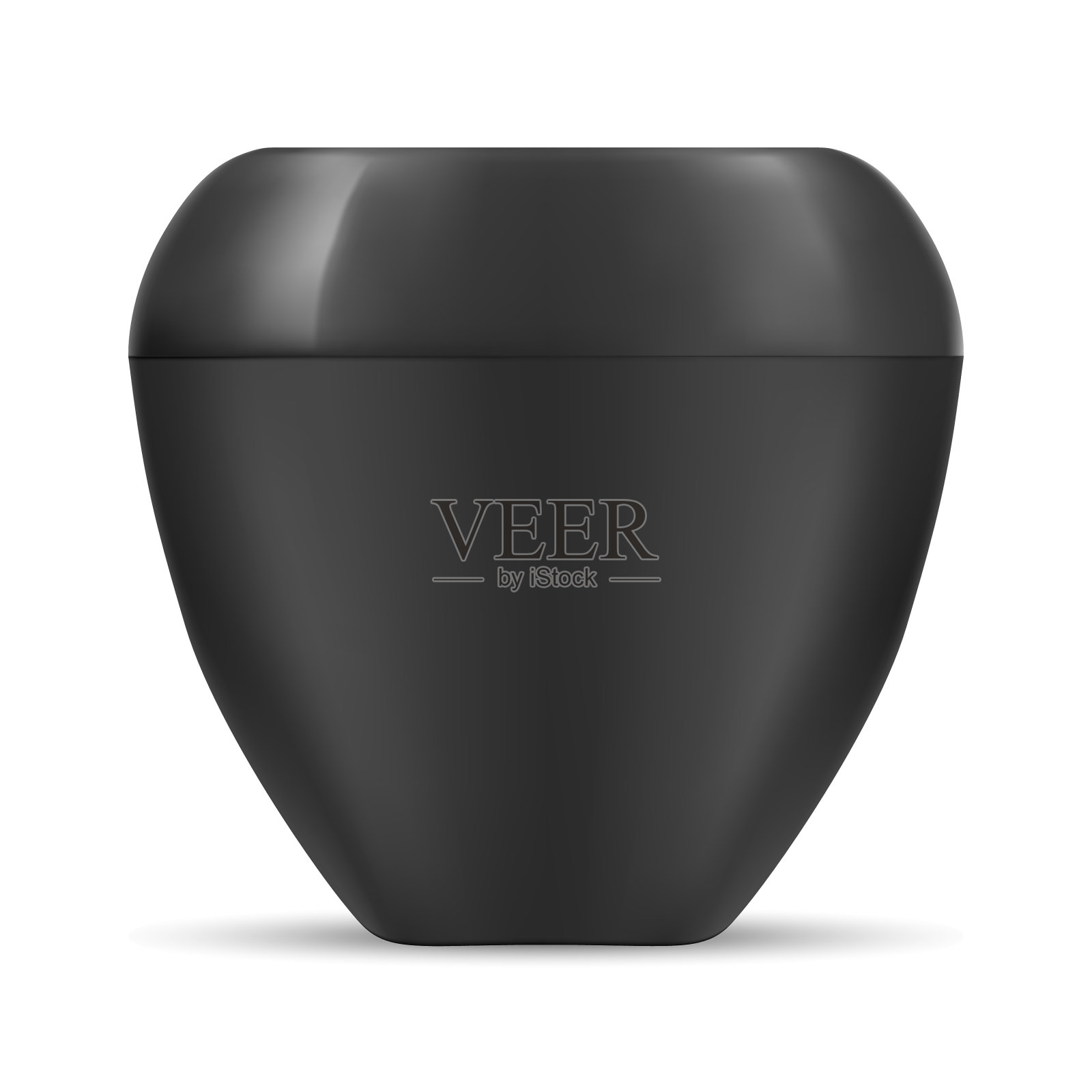 黑罐化妆品霜容器塑料空白插画图片素材