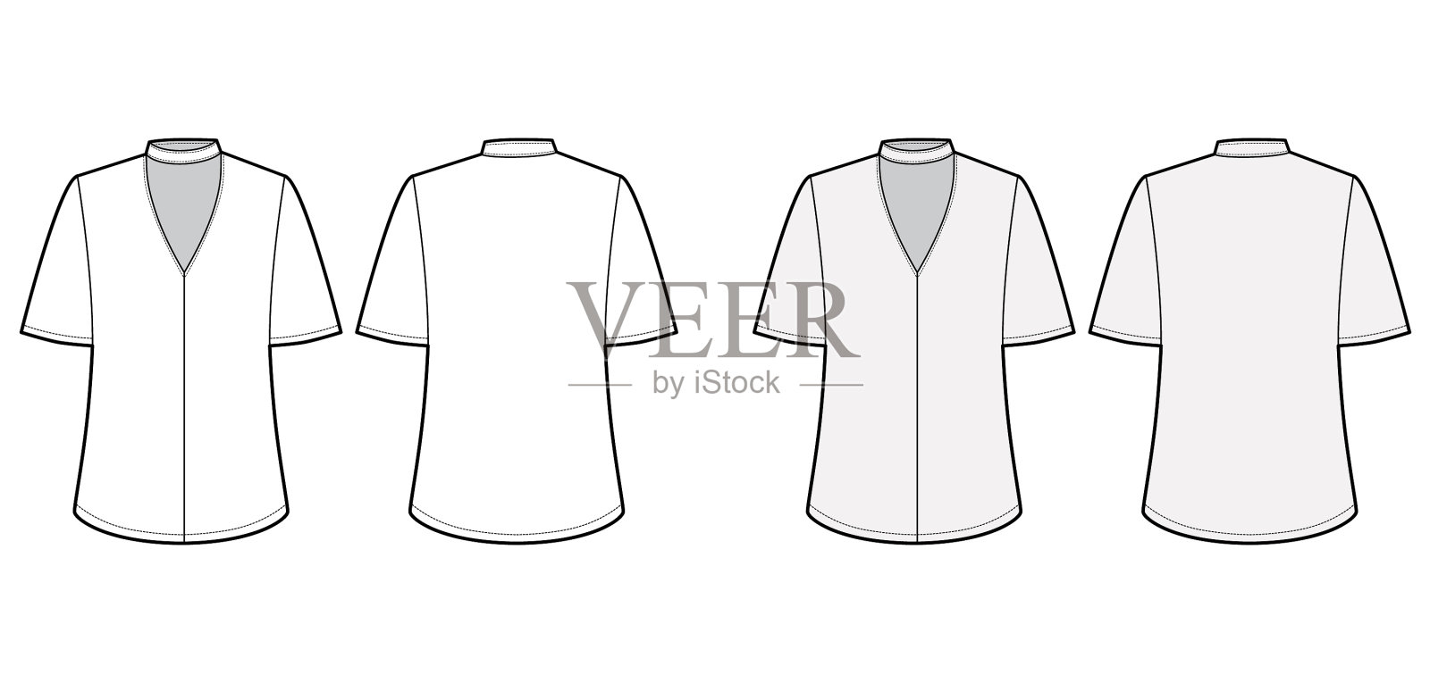 女衬衫技术时尚套装插画图片素材