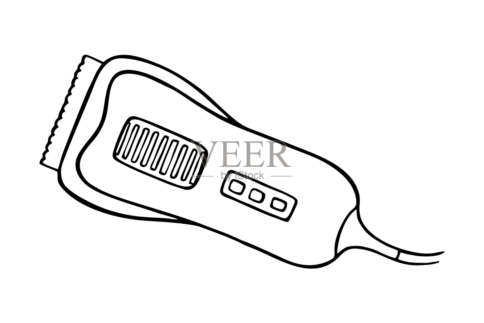 线形画理发剪在风格涂鸦设计元素图片