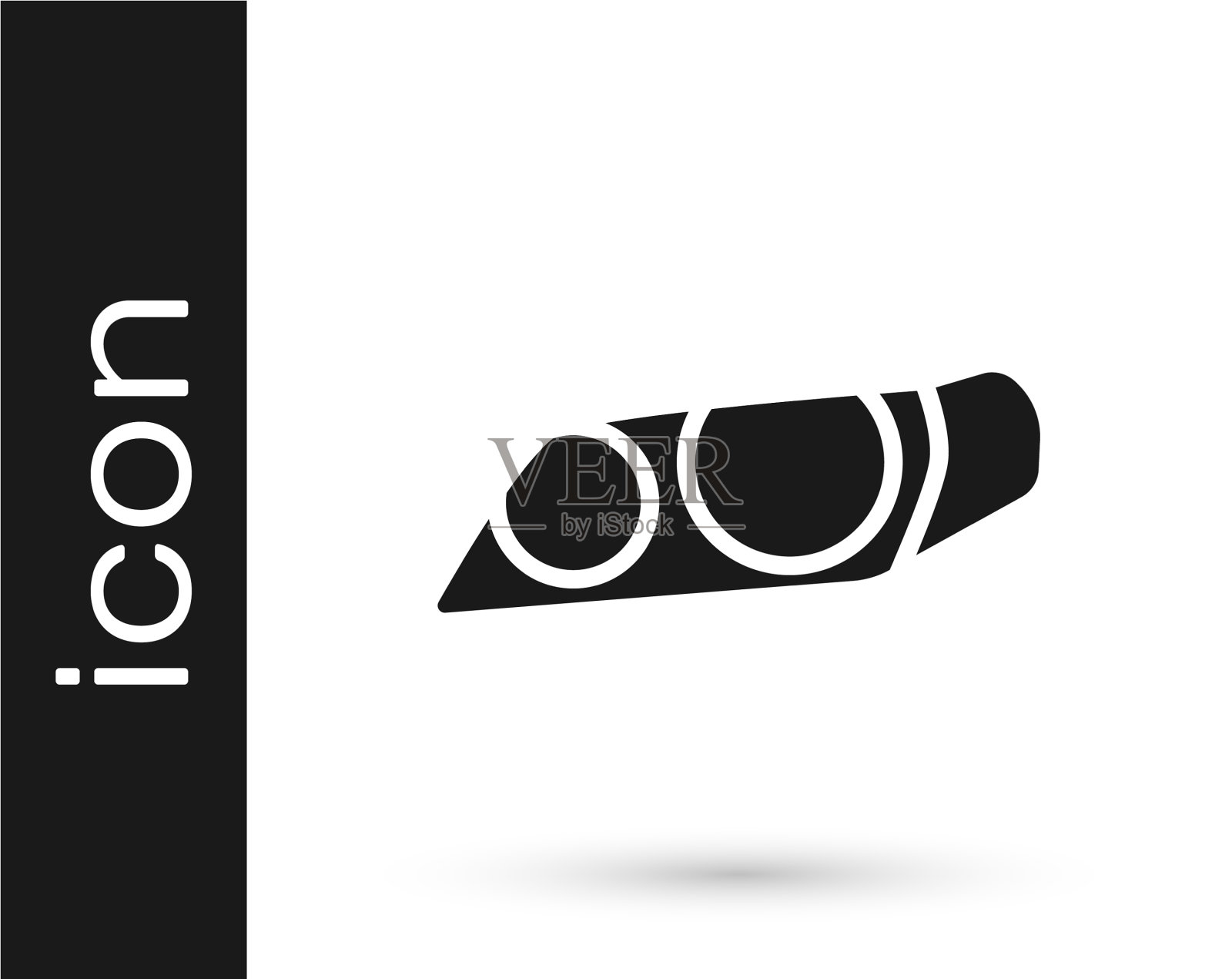 灰色汽车前灯图标孤立在白色图标素材