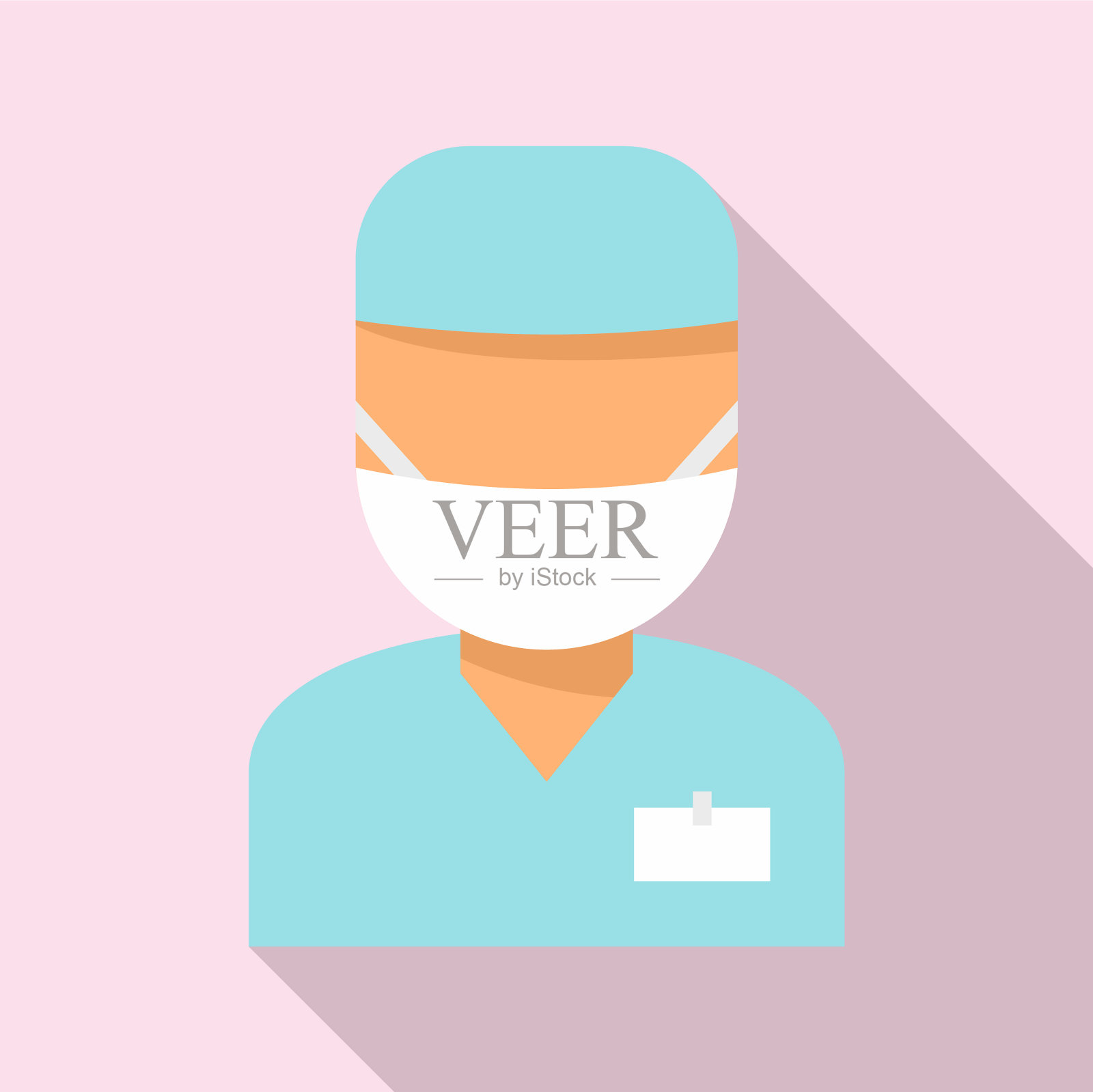 麻醉医生图标扁平化风格插画图片素材