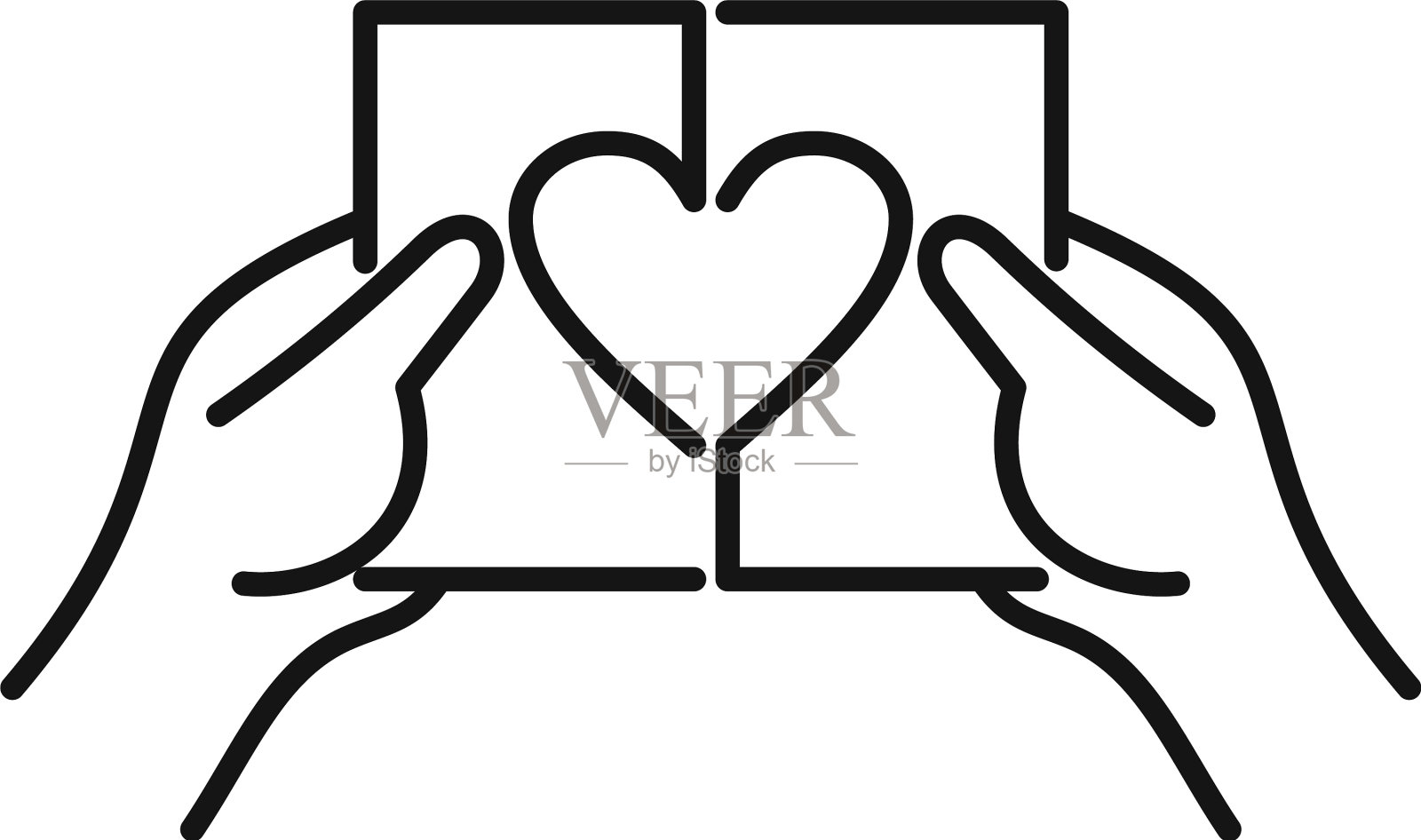 关系离婚图标轮廓风格图标素材