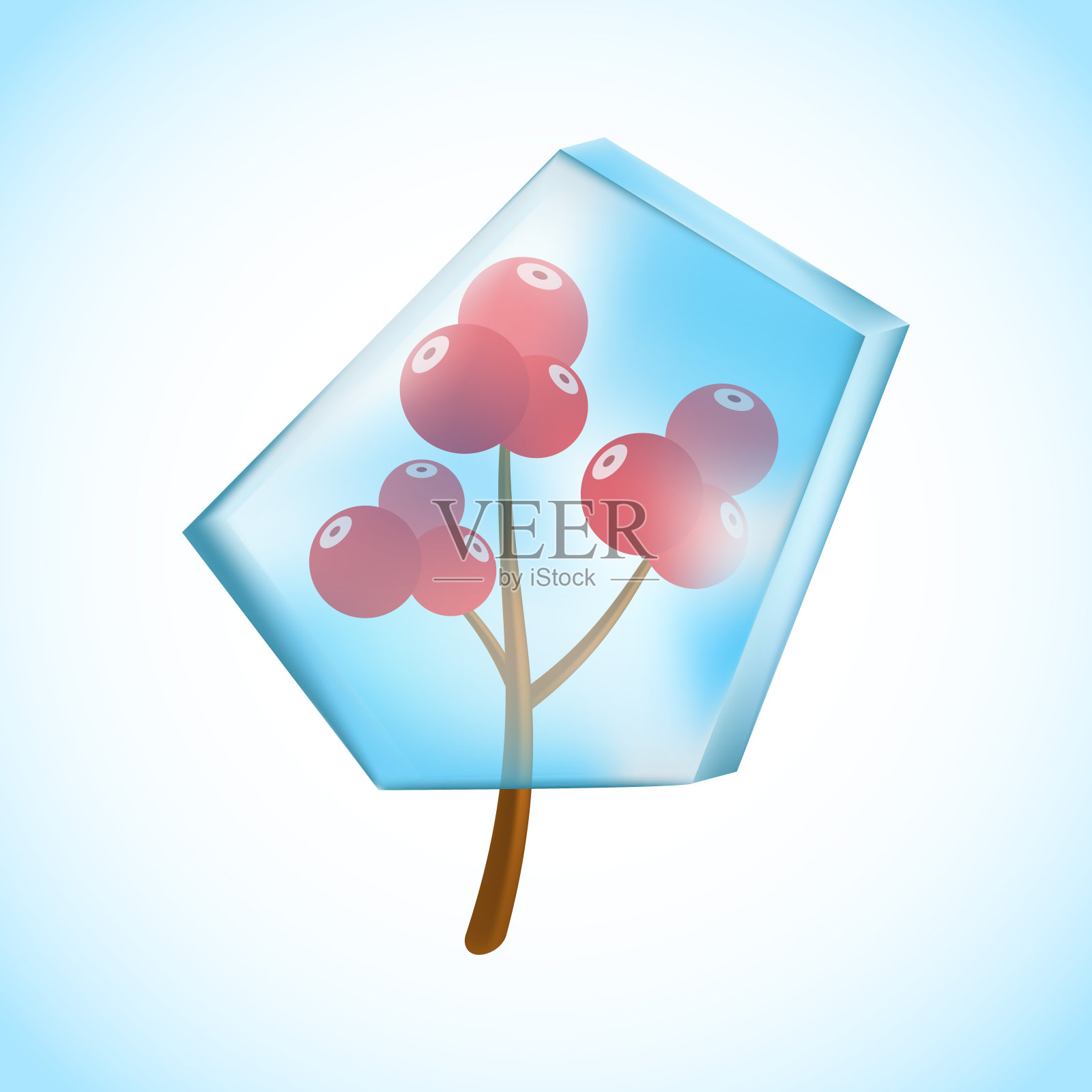 浆果荚果冰块。矢量插图。插画图片素材