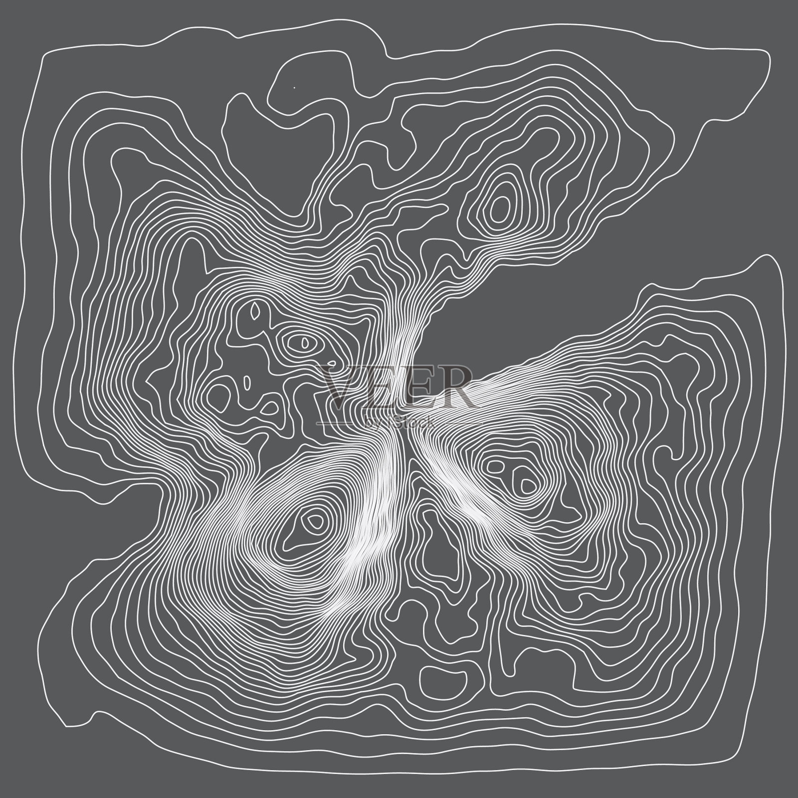 详细地形图设计插画图片素材