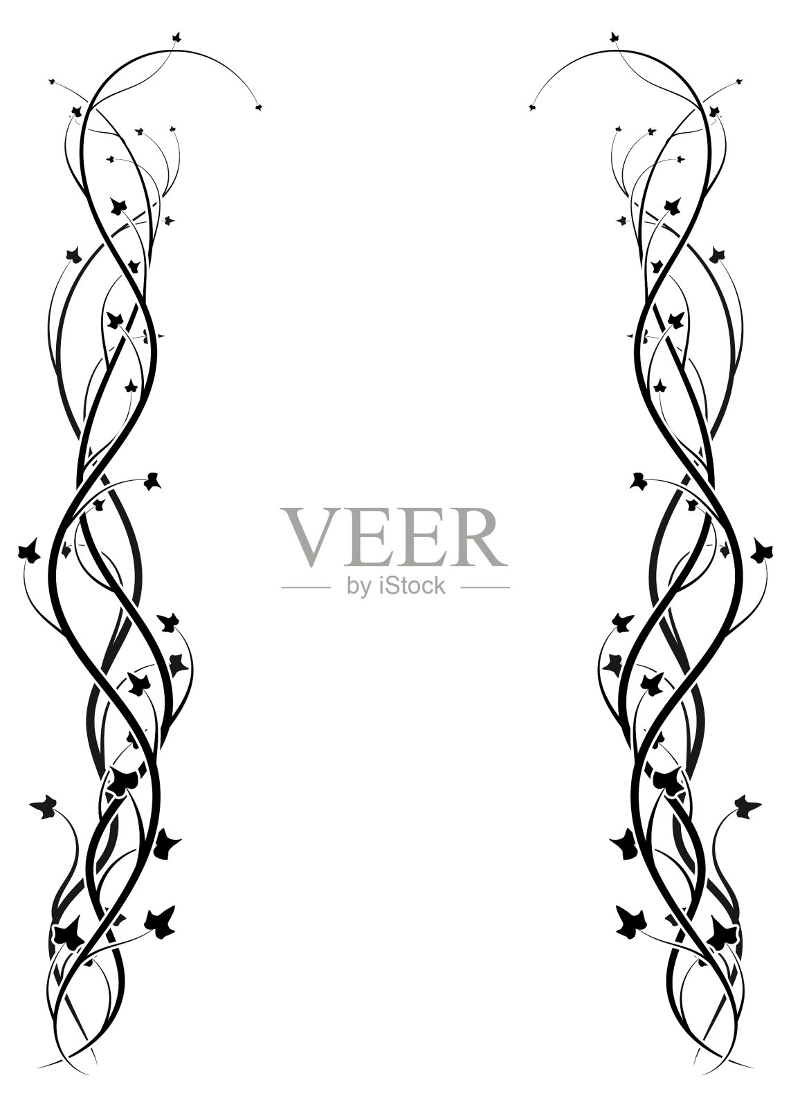 带有常青藤框架的模板插画图片素材