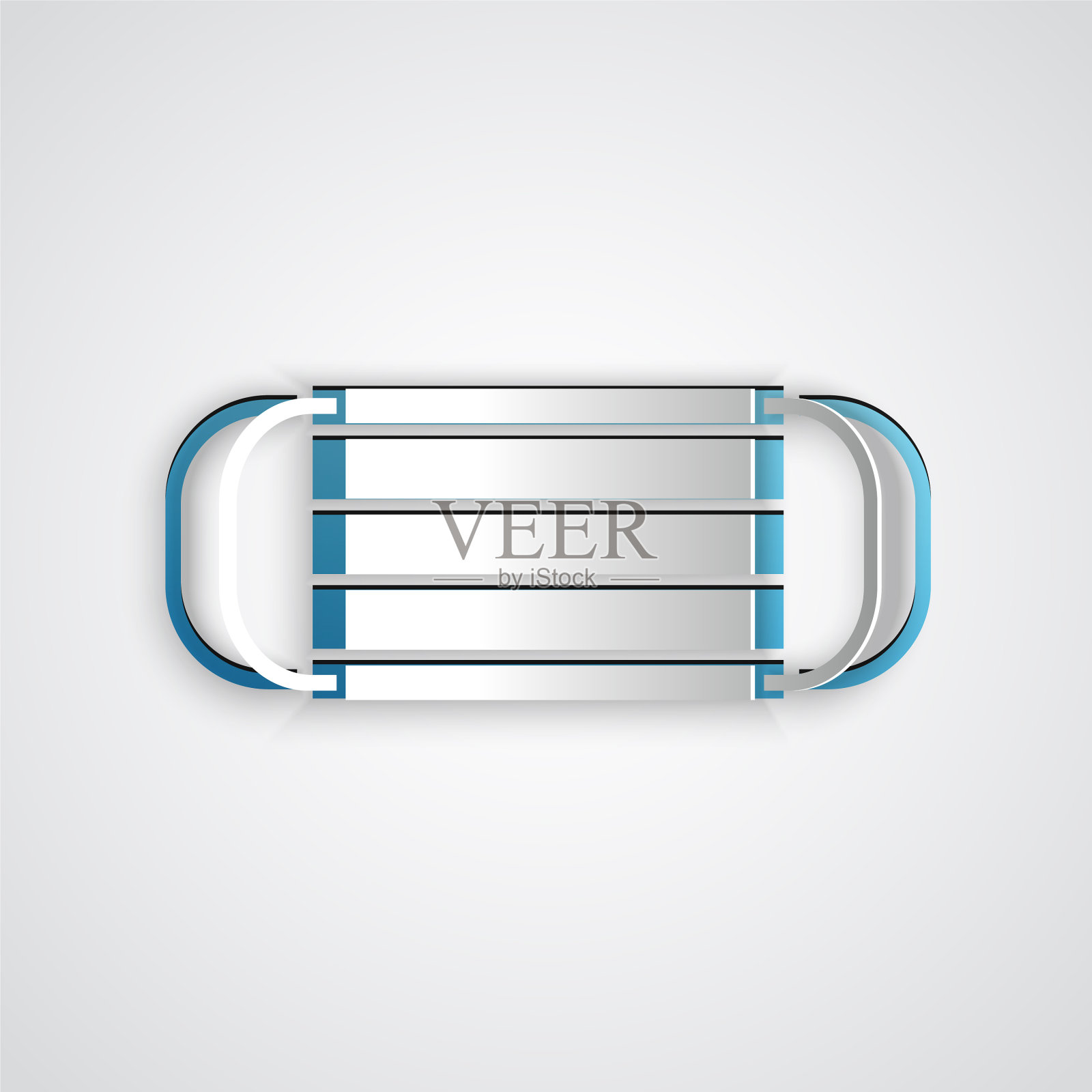 纸割伤医用防护口罩图标隔离上插画图片素材