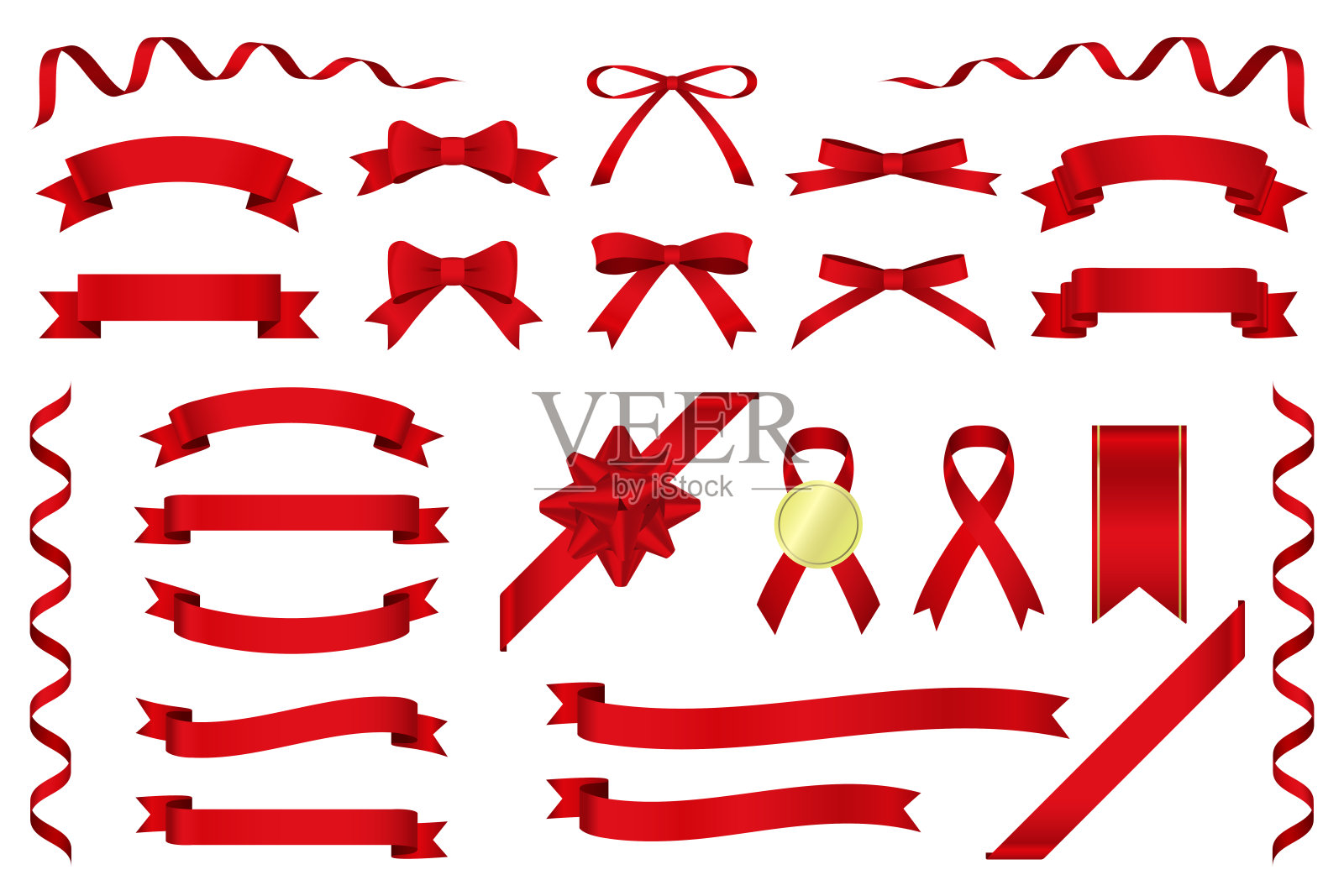设计元素与闪亮的丝带图案(红色)设计元素图片