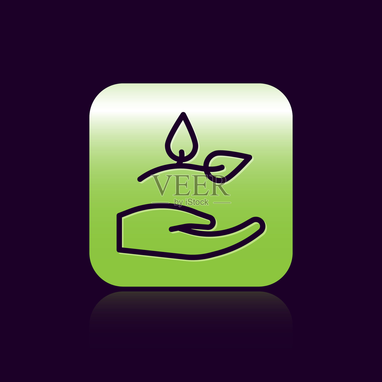 黑线叶在手中环保插画图片素材