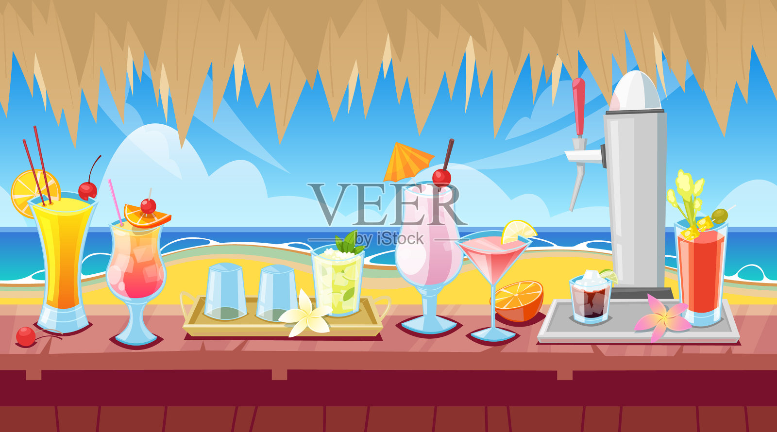 无缝水平背景与木条插画图片素材