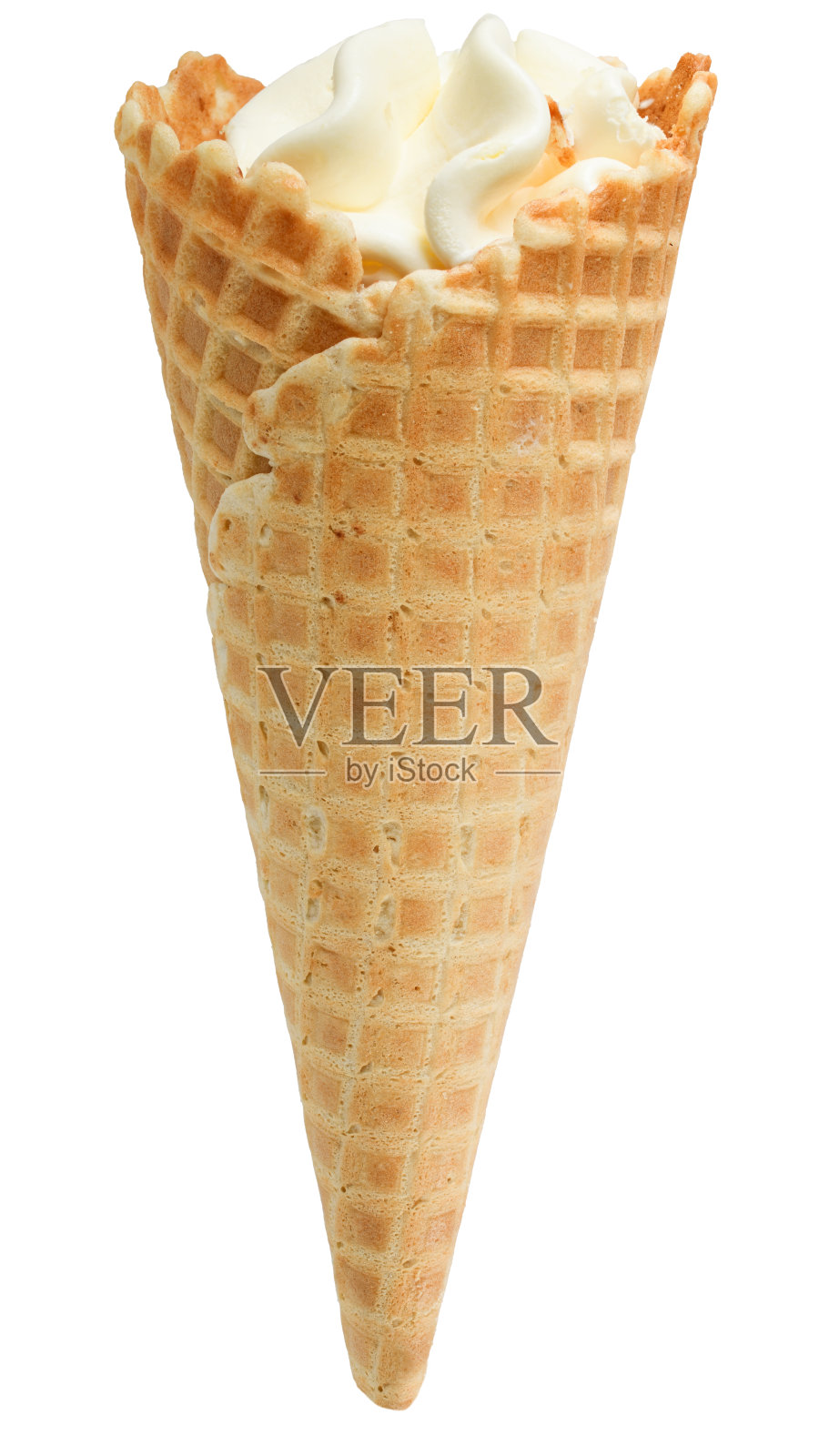 孤立的华夫蛋筒冰淇淋照片摄影图片