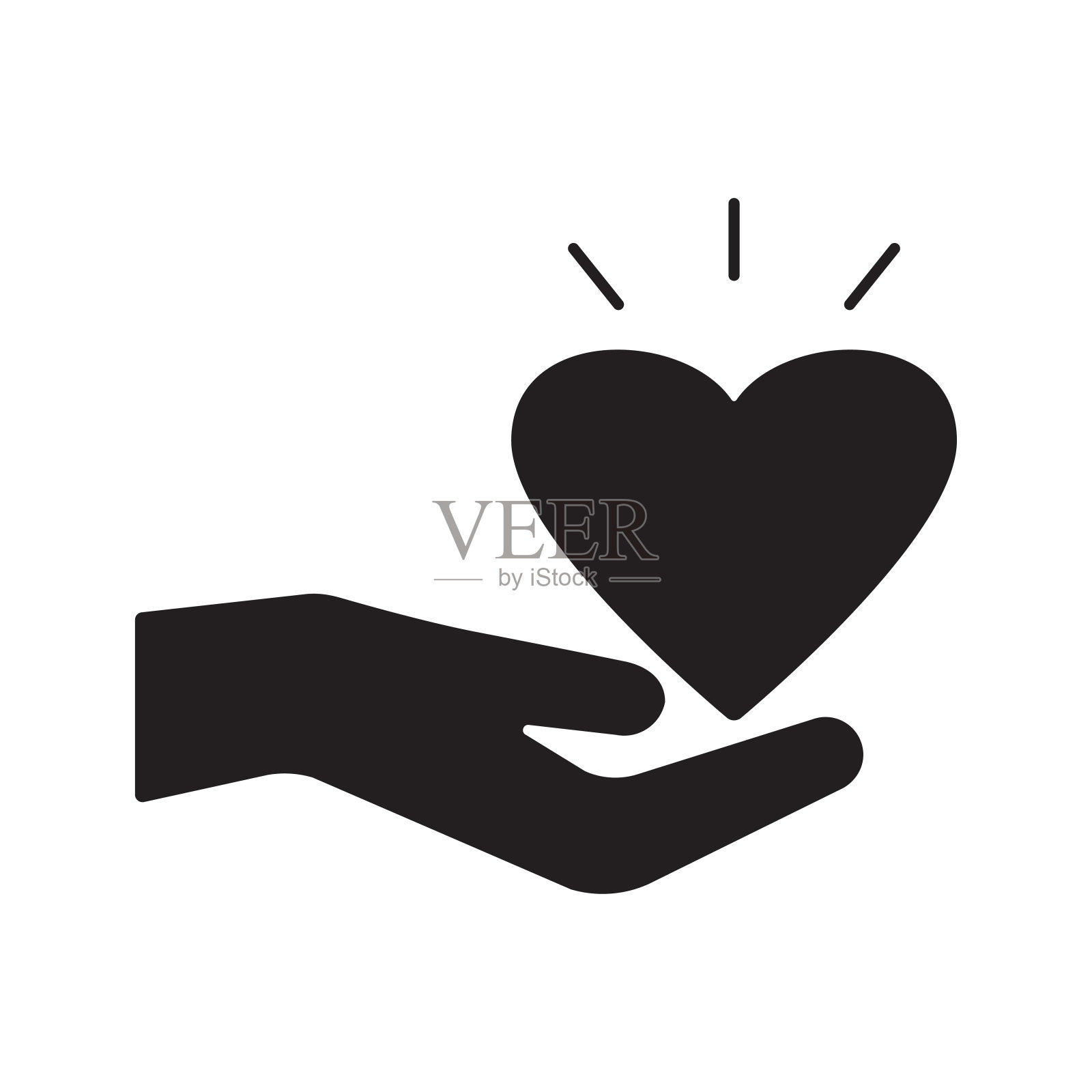 移情矢量图标。黑色的轮廓。平的插图插画图片素材