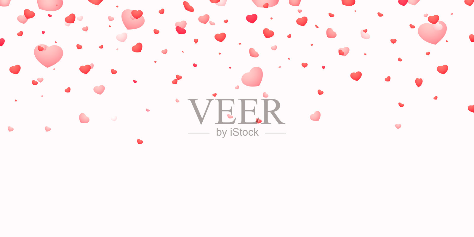 心下落矢量插图。婚礼或情人节装饰设计插画图片素材