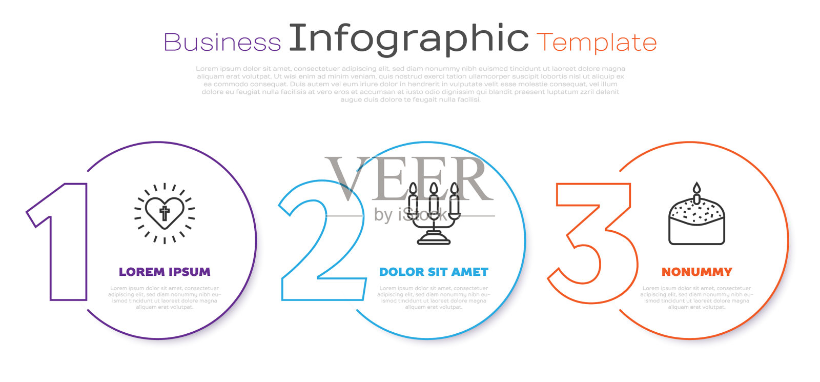 设行基督十字架和心形烛台插画图片素材