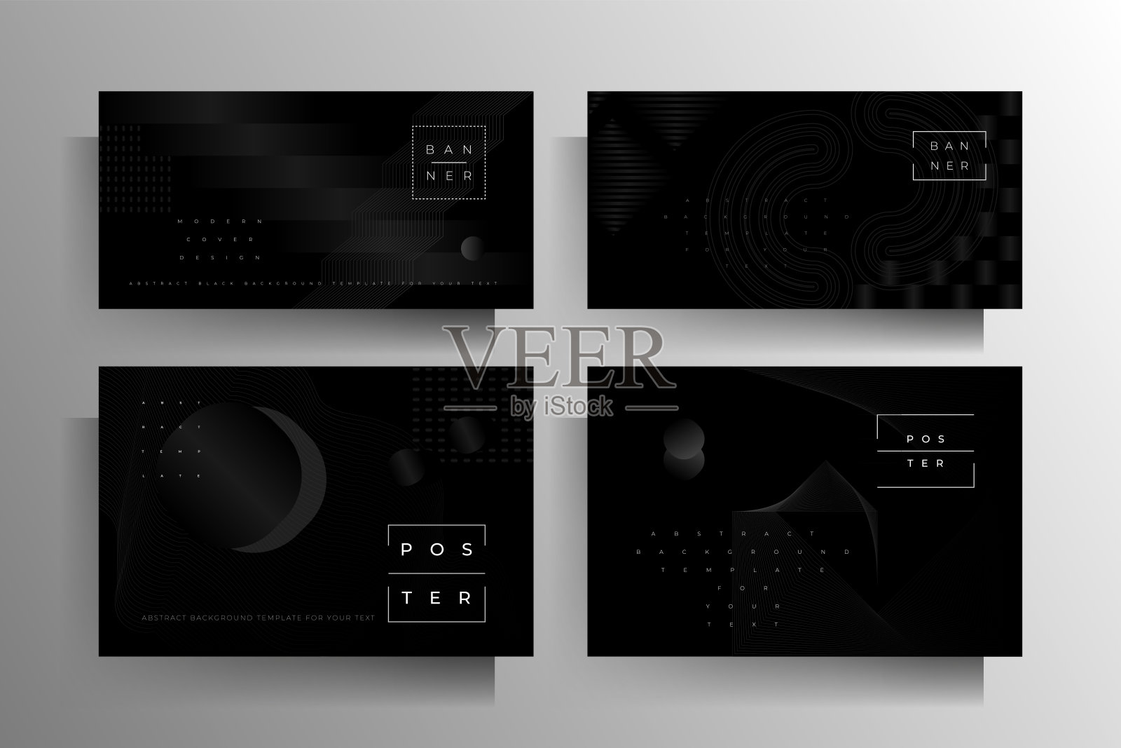 封面为横幅，海报，传单，小册子，卡片，文件夹一套模板插画图片素材