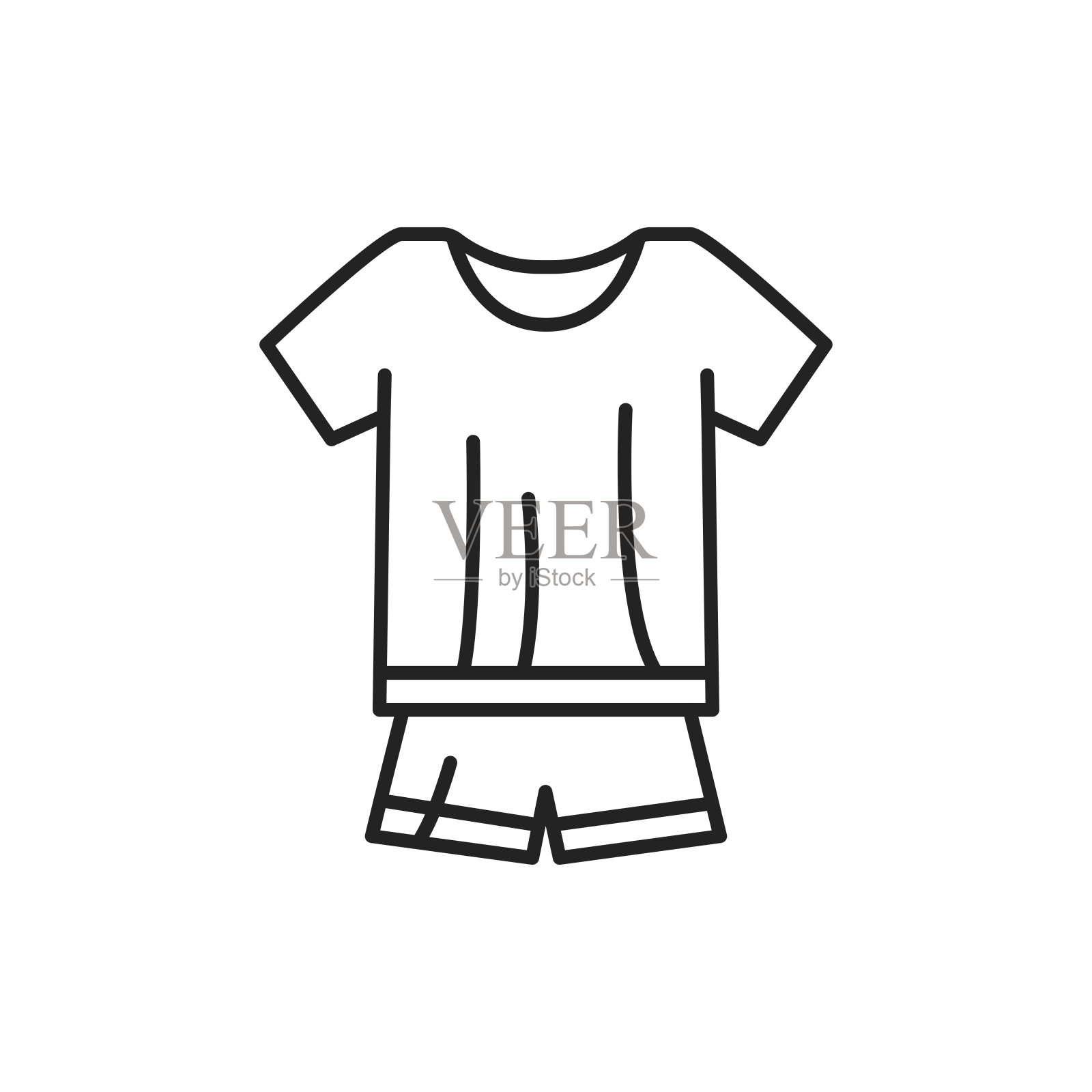 睡衣颜色线图标。象形文字用于网页、手机应用、促销。插画图片素材