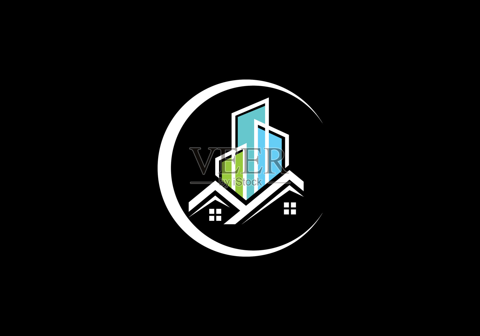 房地产标识设计建筑标识设计实景插画图片素材