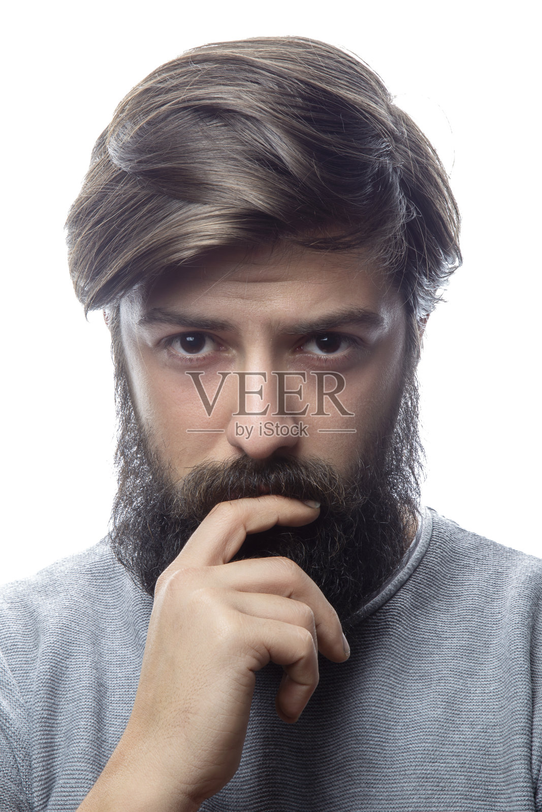 一个自信的年轻商人白人背景工作室拍摄照片摄影图片