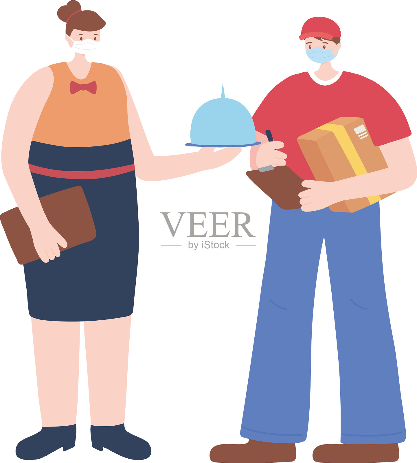 谢谢你的工作人员，服务员和送货员设计元素图片