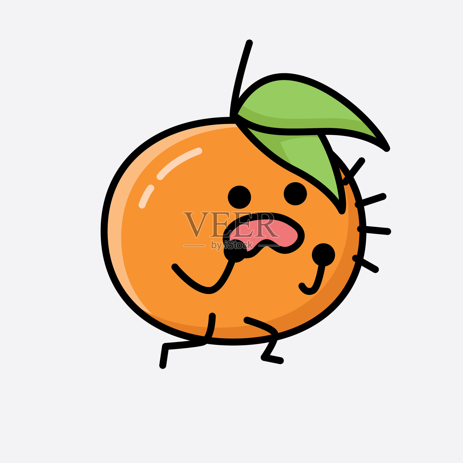 可爱的橘子水果吉祥物人物插画图片素材