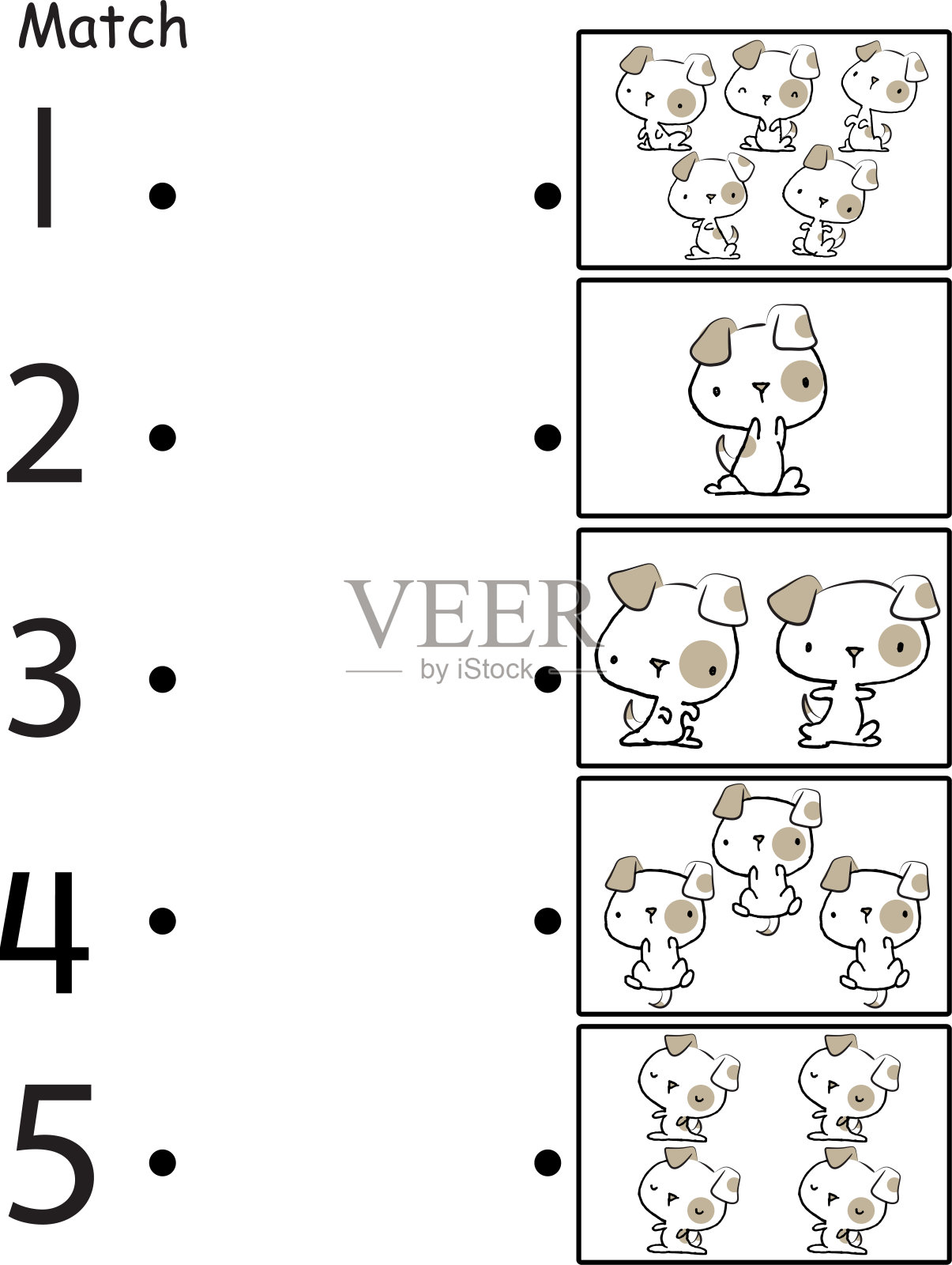 矢量卡通宠物数字书学习教育插画图片素材