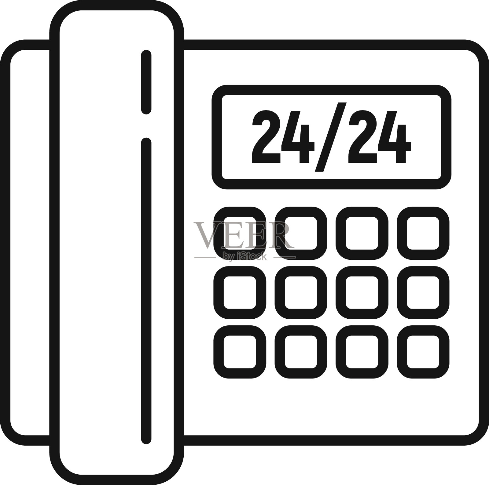 呼叫任何小时中心图标轮廓风格图标素材