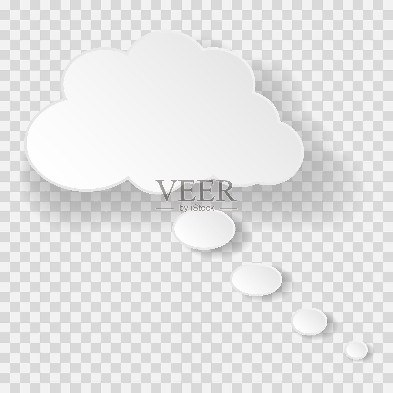 思想泡泡在透明的背景上。演讲泡沫。模板设计的信息图表，演示，网页或移动应用程序。插画图片素材