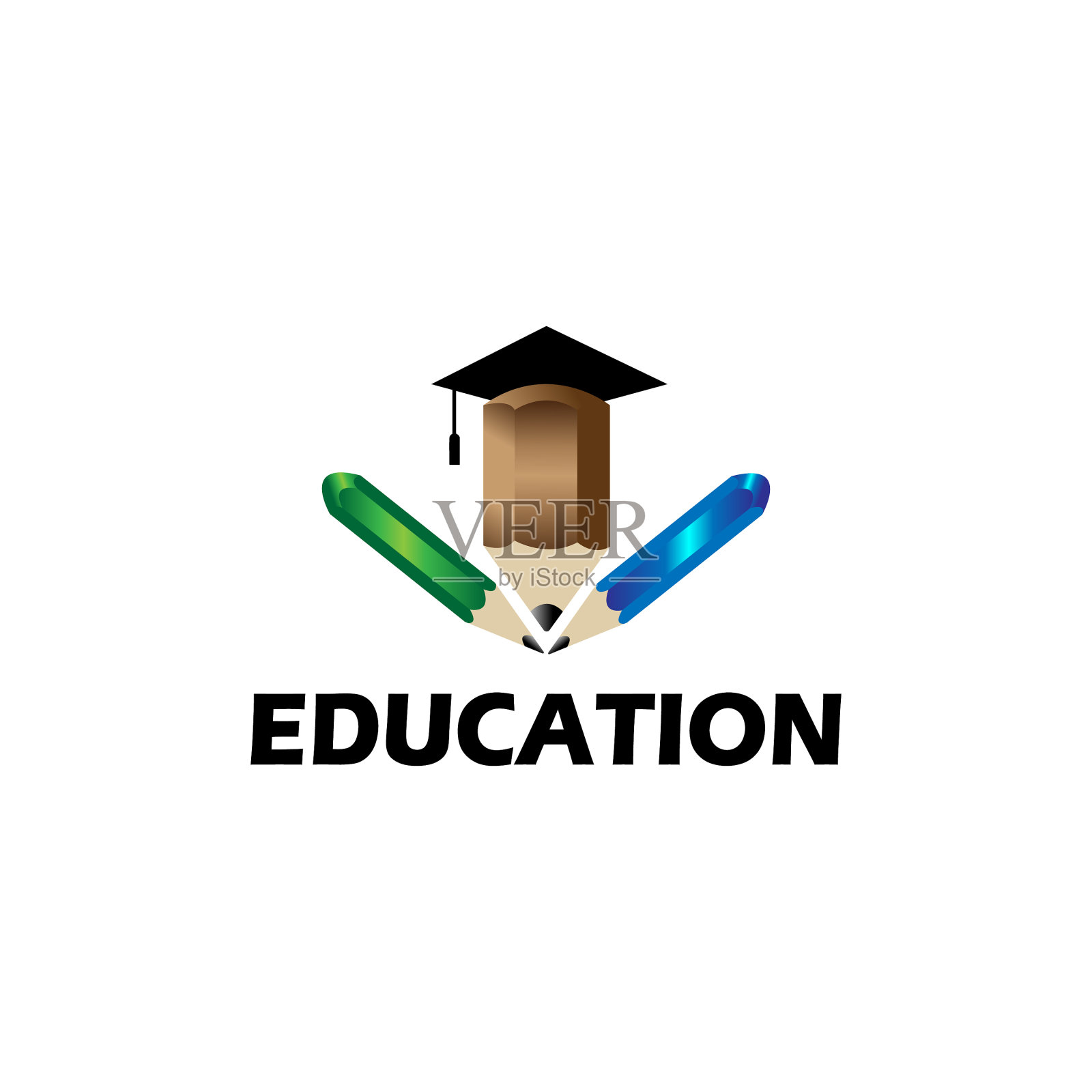 现代智慧教育标志理念插画图片素材