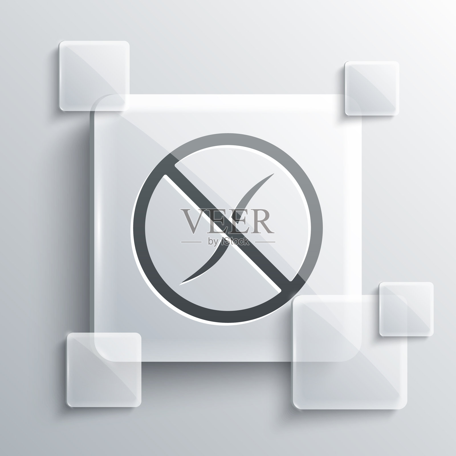 灰色防虫寄生虫图标孤立在灰色图标素材