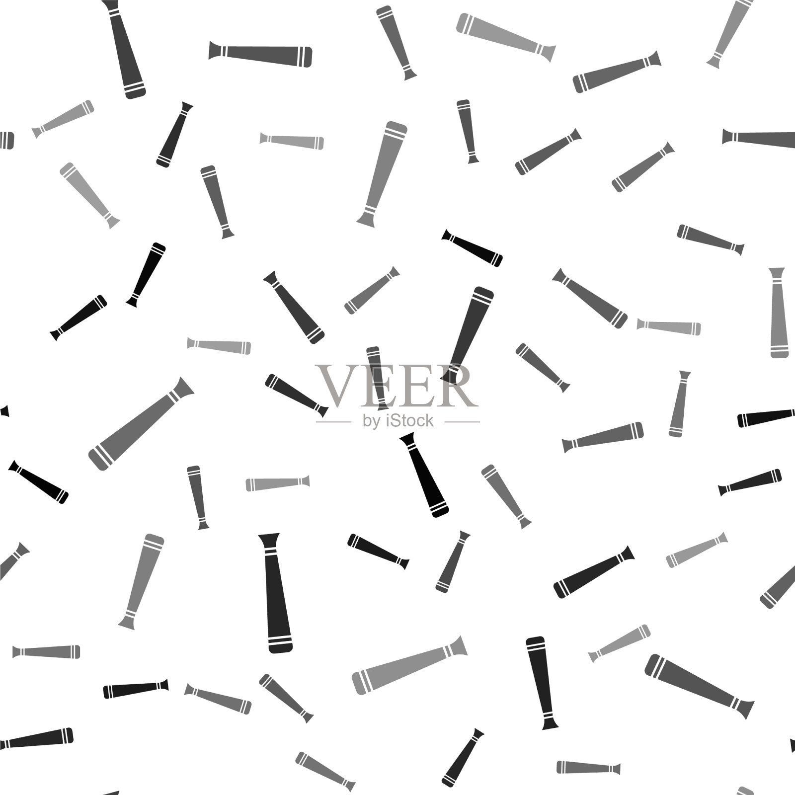 黑人警察橡皮警棍隔离无缝插画图片素材