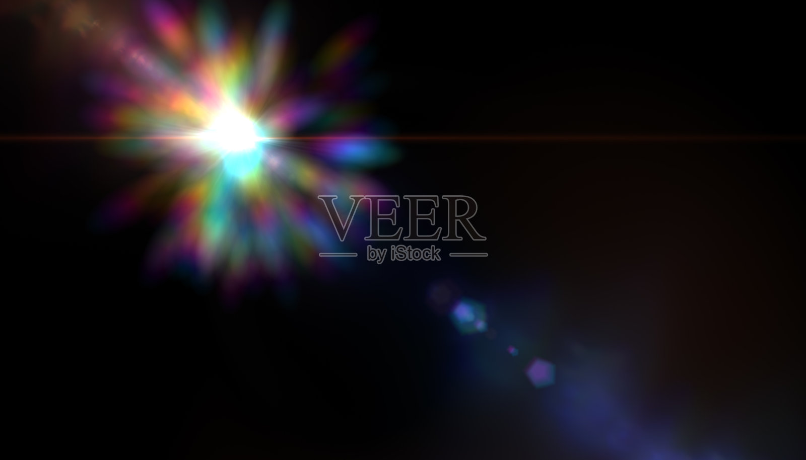 美丽的光线。镜头光晕在黑色背景。很容易添加覆盖或滤镜的照片照片摄影图片