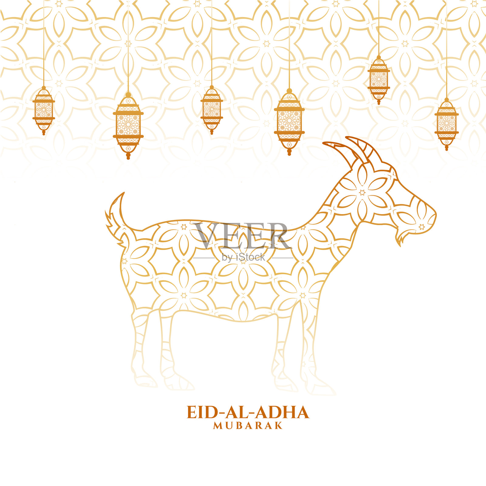 古尔邦伊斯兰节日背景设计插画图片素材