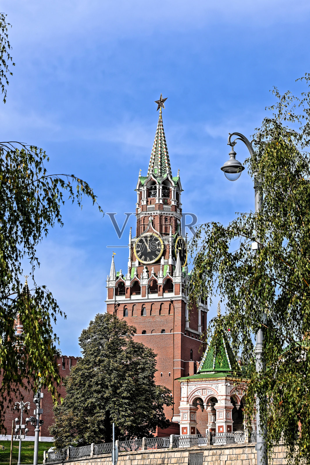 克里姆林宫的Spassky塔。照片摄影图片