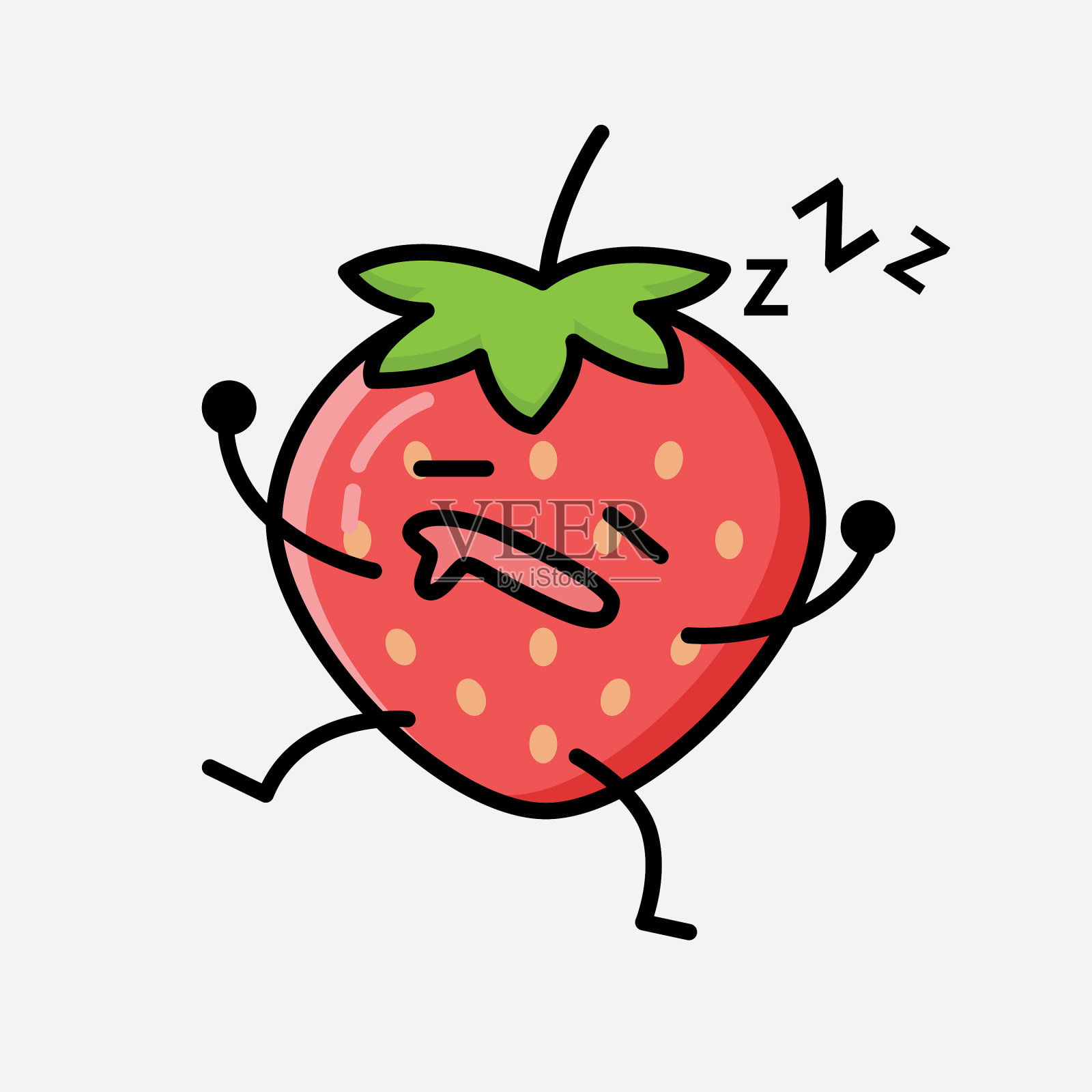 可爱的草莓吉祥物人物插画图片素材