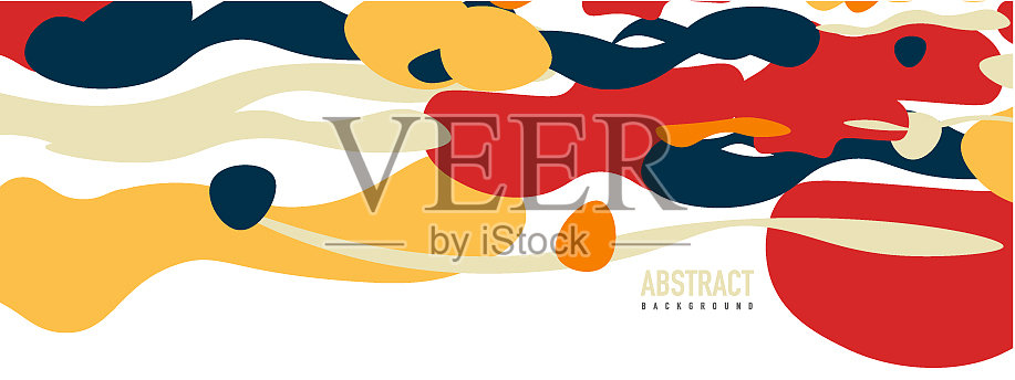 时尚的液体风格塑造抽象设计插画图片素材