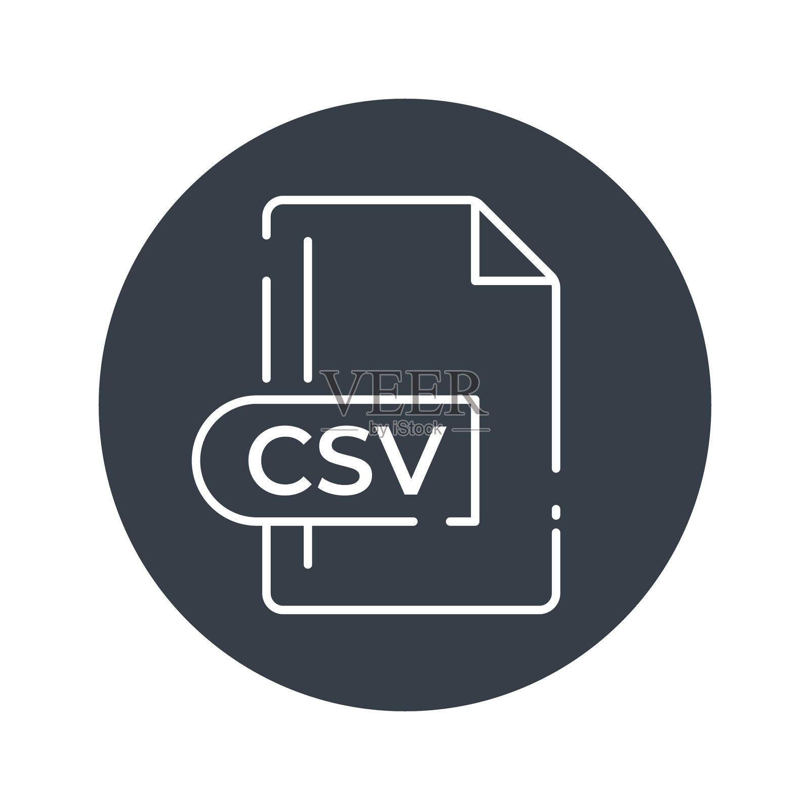 CSV文件格式图标CSV扩展填充图标设计元素图片
