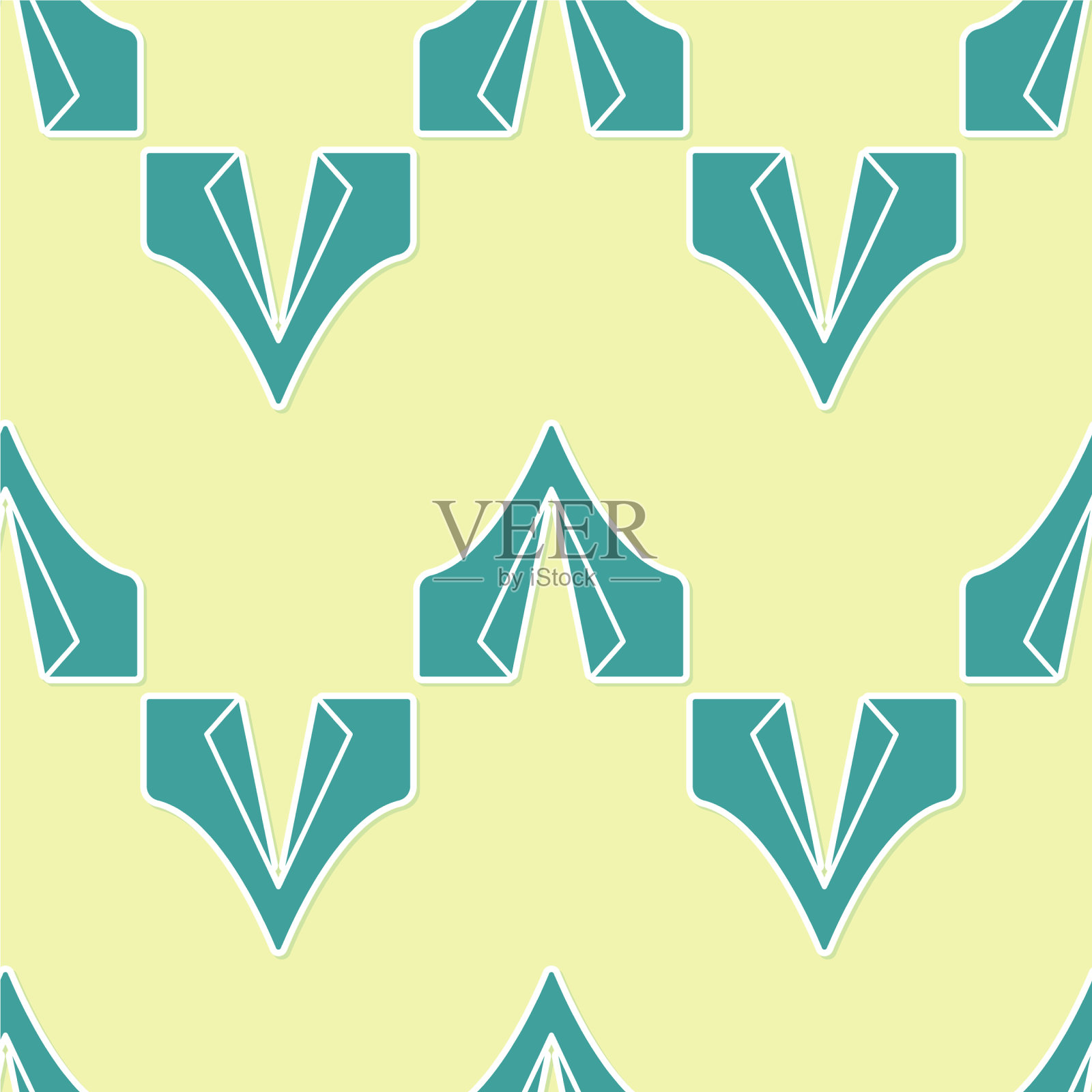 绿色旅游帐篷图标隔离无缝模式插画图片素材