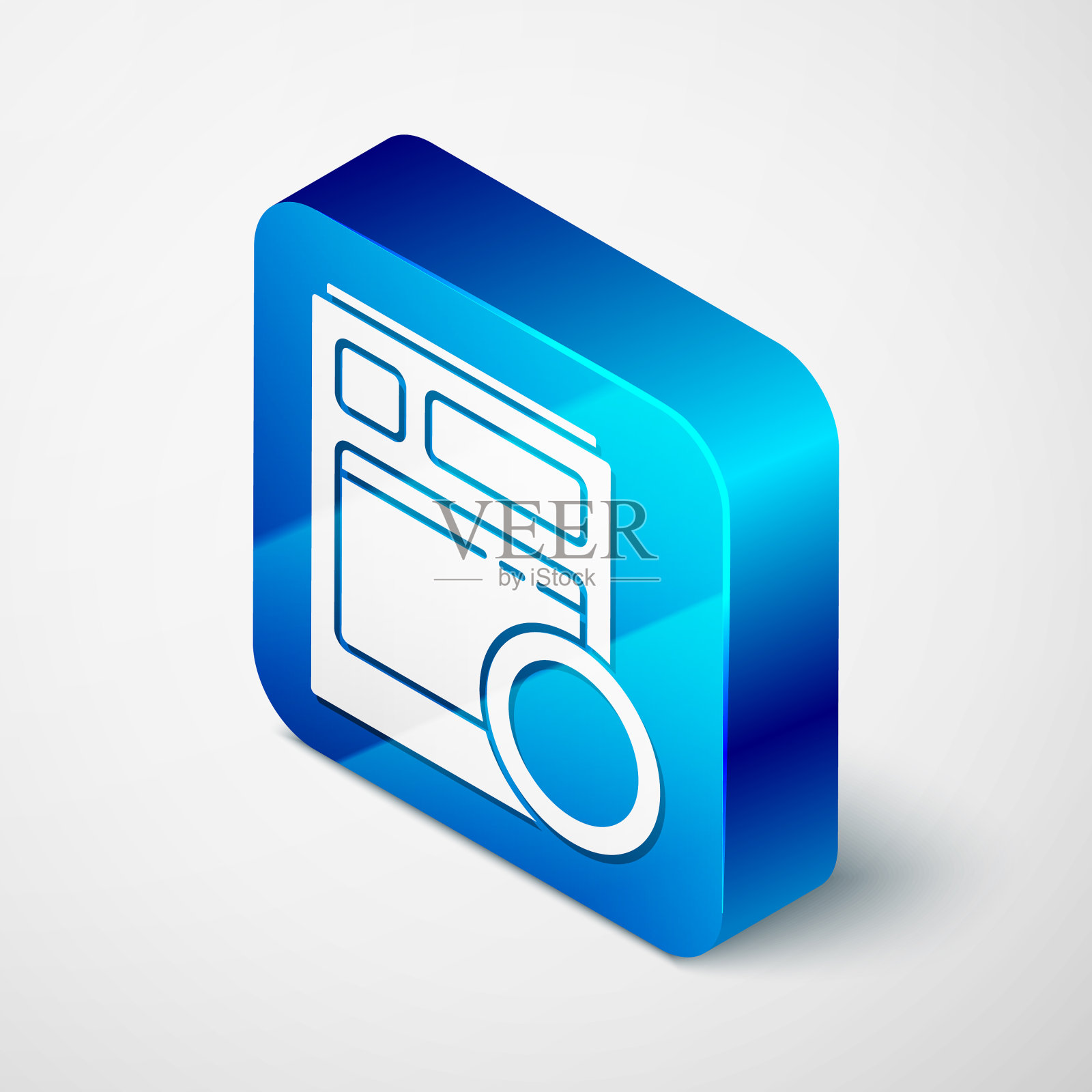 等距厨房洗碗机图标孤立图标素材