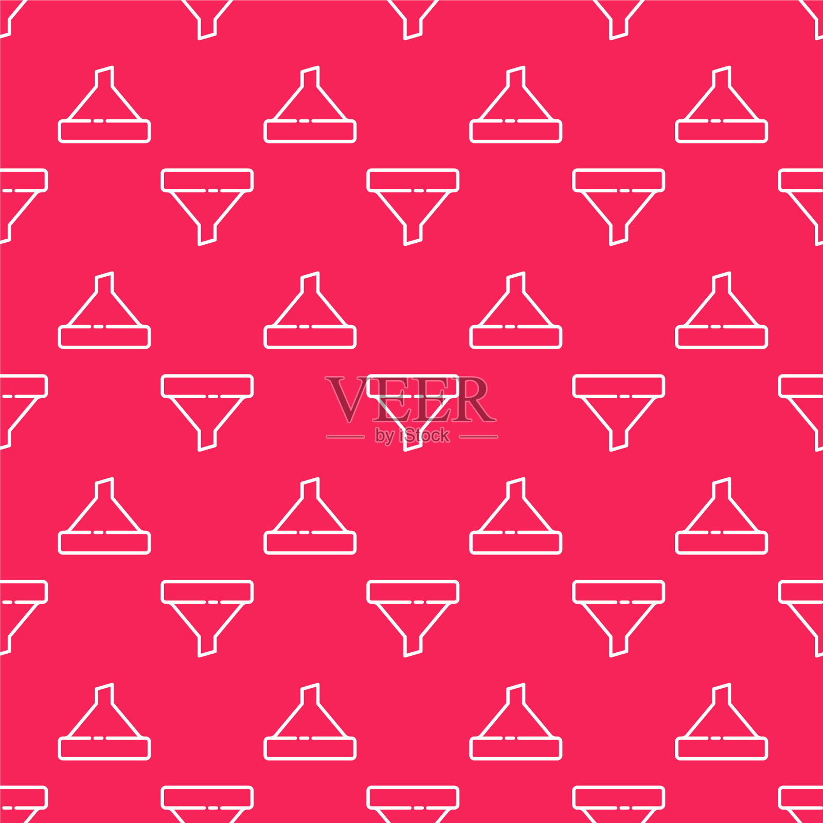 白线销售漏斗与箭头为市场插画图片素材