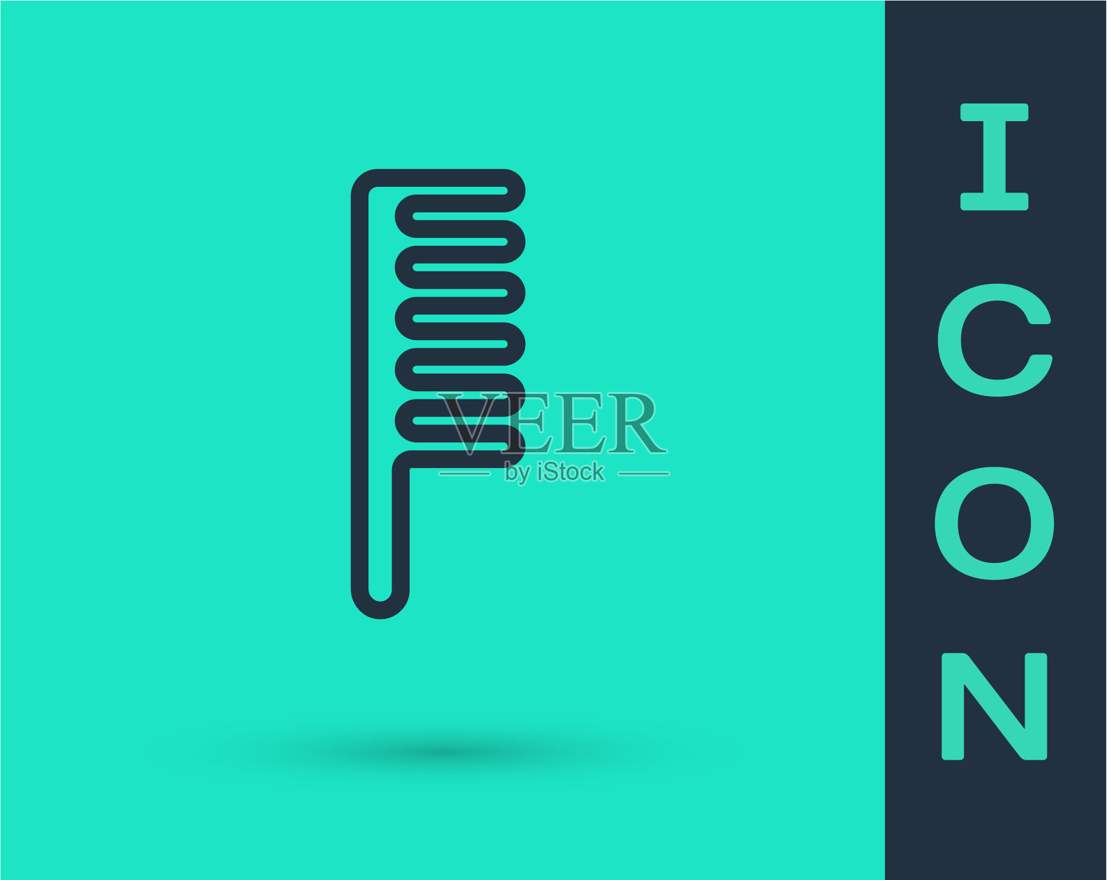 黑色线毛刷图标孤立在绿色上图标素材